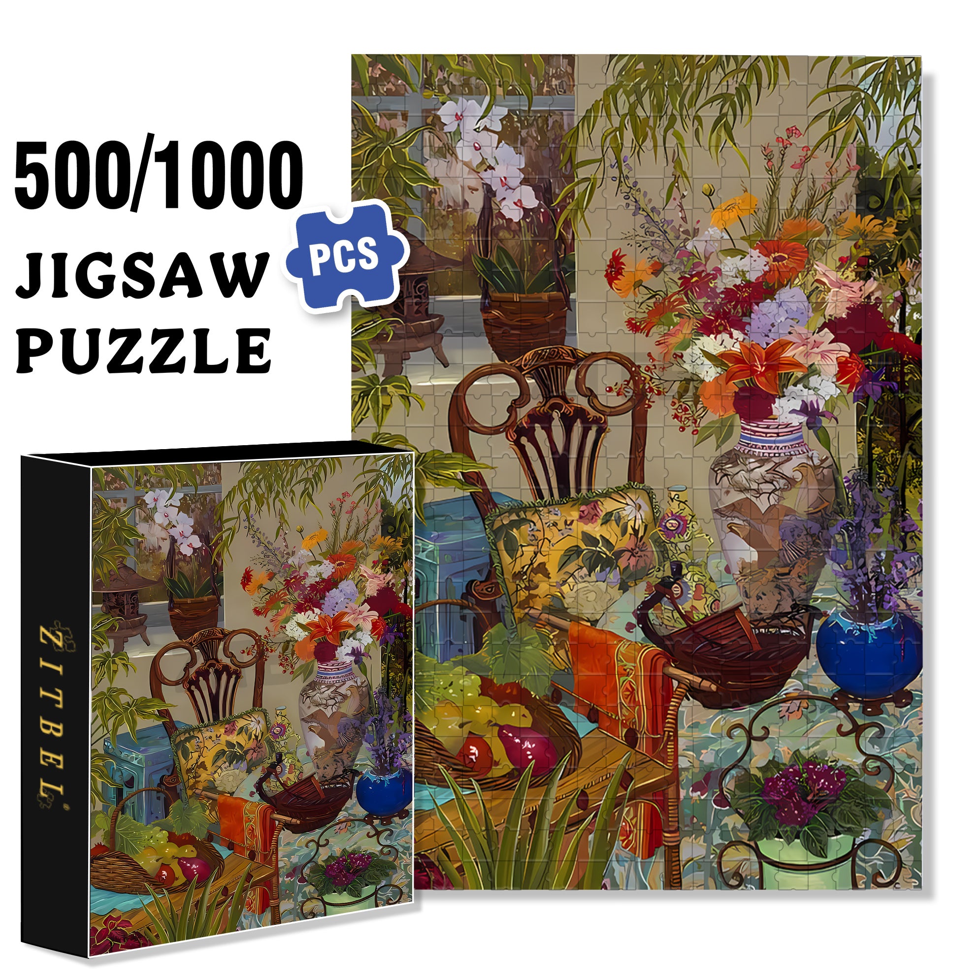 Birds 500pcs/1000pcs Jigsaw Puzzle, Scratch-Resistant, Interactive Family Game & Brain-Boosting DIY Decor, Perfect for Halloween, Christmas & New Year Gifts, Family Puzzle Game