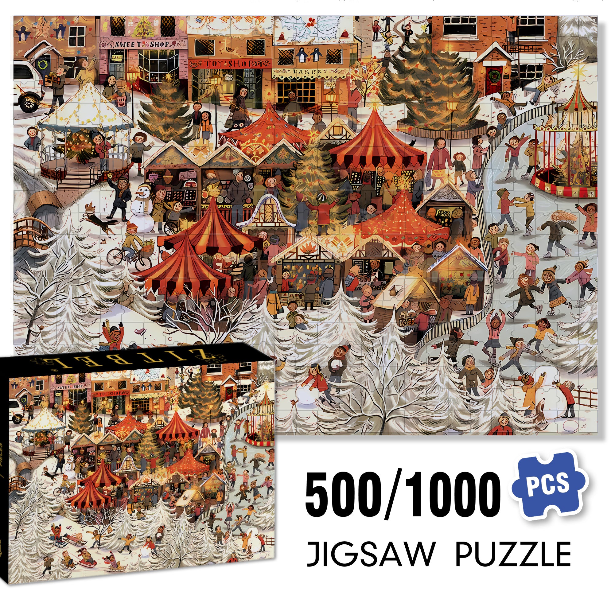 Bonnie's Home 500pcs/1000pcs Jigsaw Puzzle, Scratch-Resistant, Interactive Family Game & Brain-Boosting DIY Decor, Perfect for Halloween, Christmas & New Year Gifts, Family Puzzle Game