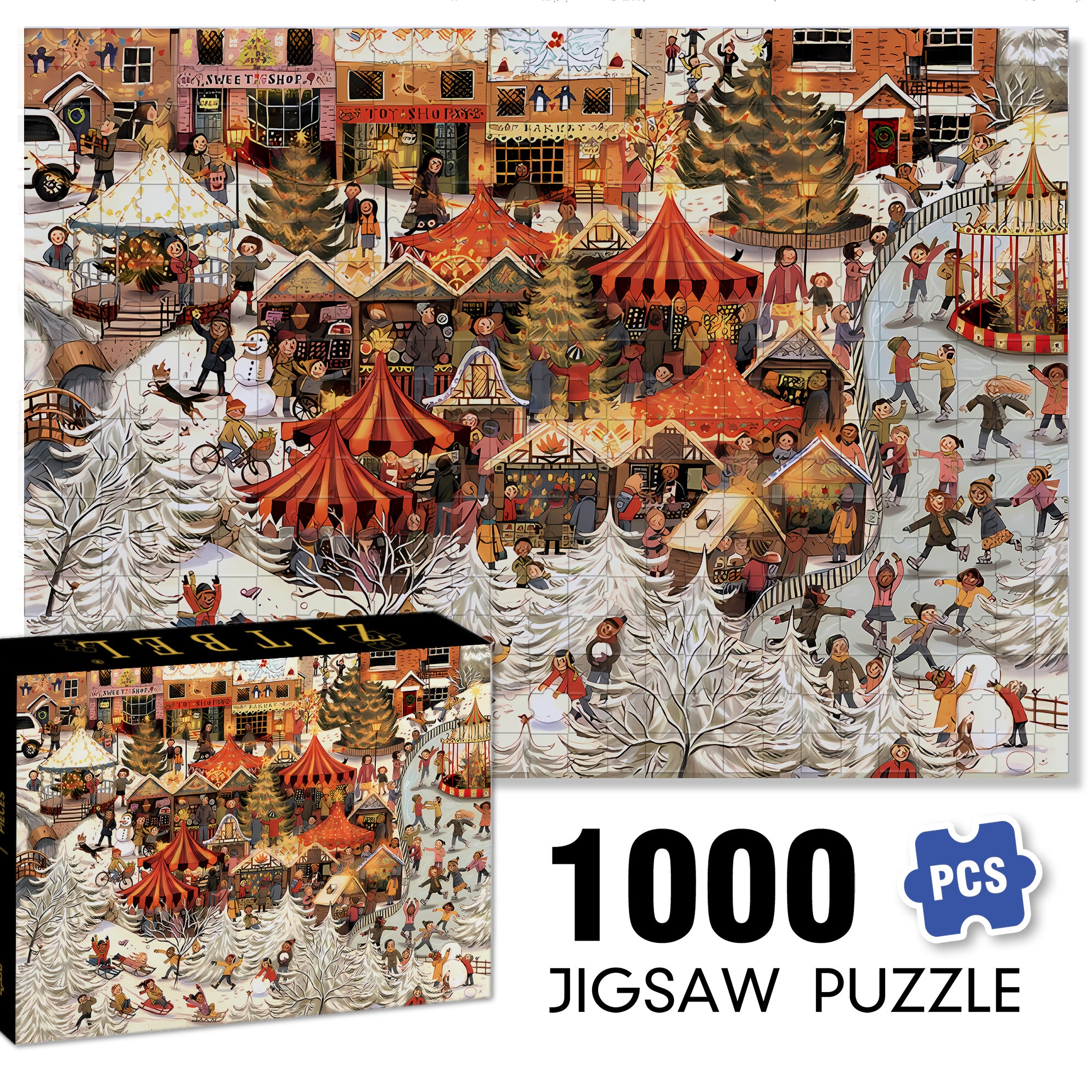 Bonnie's Home 500pcs/1000pcs Jigsaw Puzzle, Scratch-Resistant, Interactive Family Game & Brain-Boosting DIY Decor, Perfect for Halloween, Christmas & New Year Gifts, Family Puzzle Game