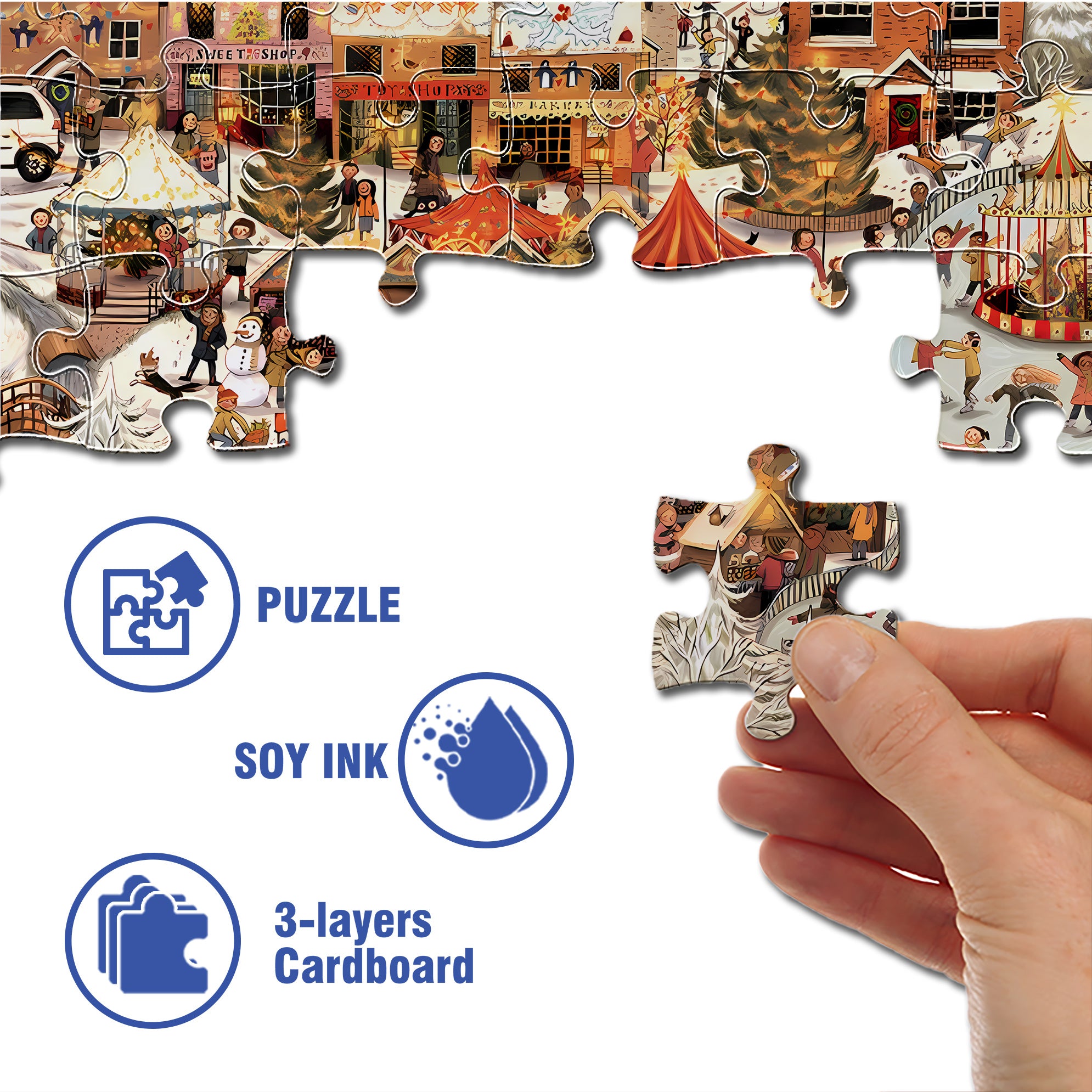 Bonnie's Home 500pcs/1000pcs Jigsaw Puzzle, Scratch-Resistant, Interactive Family Game & Brain-Boosting DIY Decor, Perfect for Halloween, Christmas & New Year Gifts, Family Puzzle Game