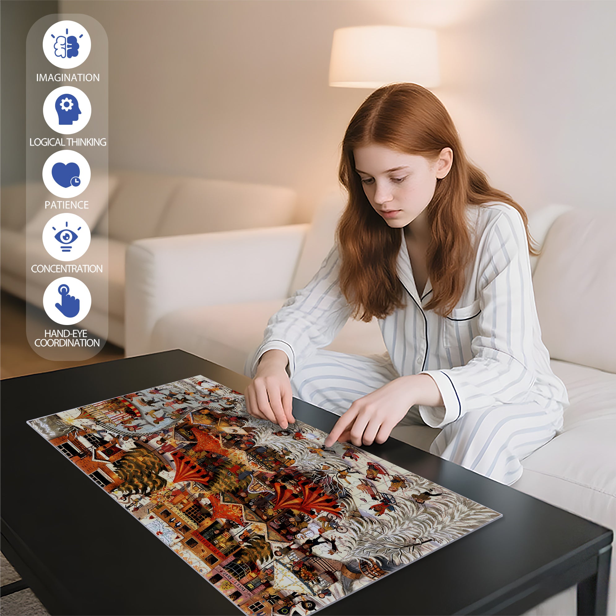 Bonnie's Home 500pcs/1000pcs Jigsaw Puzzle, Scratch-Resistant, Interactive Family Game & Brain-Boosting DIY Decor, Perfect for Halloween, Christmas & New Year Gifts, Family Puzzle Game