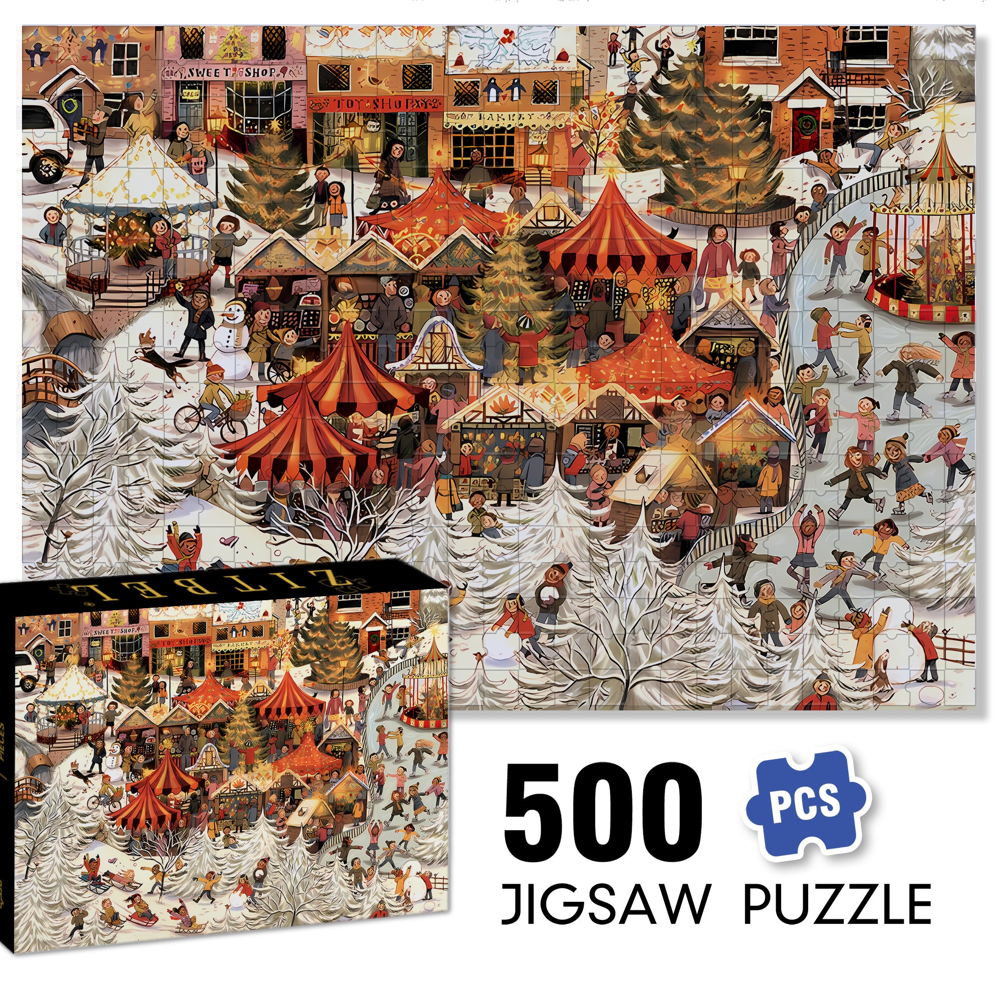 Bonnie's Home 500pcs/1000pcs Jigsaw Puzzle, Scratch-Resistant, Interactive Family Game & Brain-Boosting DIY Decor, Perfect for Halloween, Christmas & New Year Gifts, Family Puzzle Game