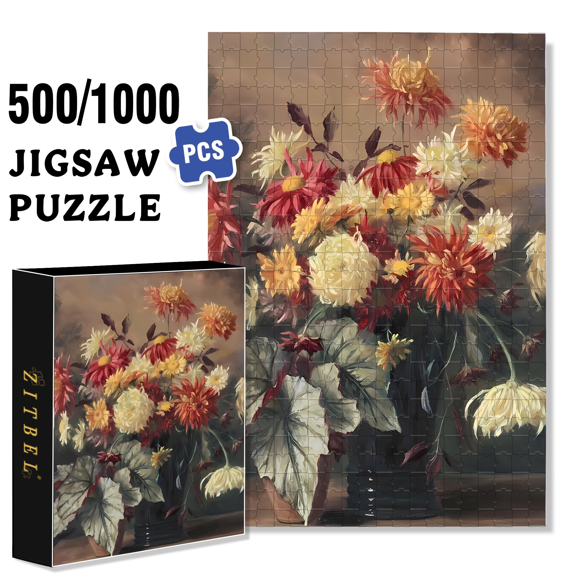Briony May Smith 500pcs/1000pcs Jigsaw Puzzle, Scratch-Resistant, Interactive Family Game & Brain-Boosting DIY Decor, Perfect for Halloween, Christmas & New Year Gifts, Family Puzzle Game