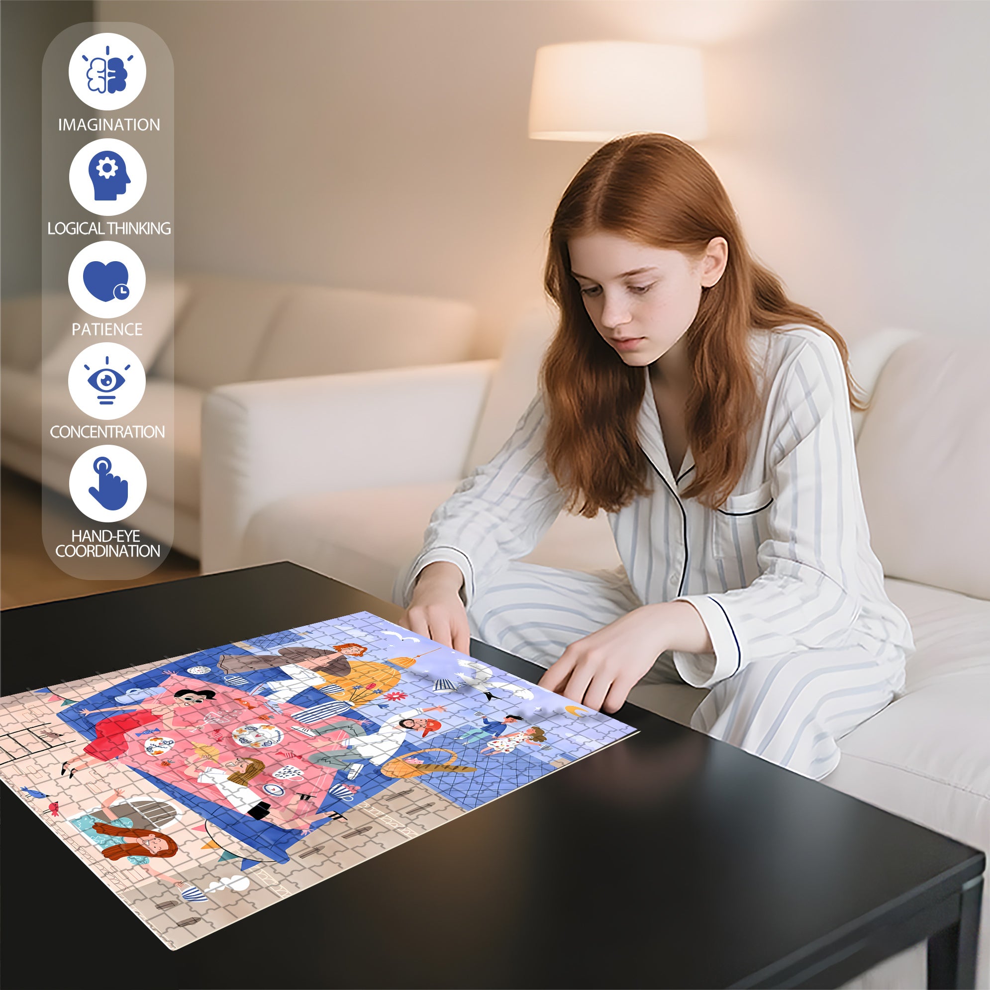Caffe Latte 500pcs/1000pcs Jigsaw Puzzle, Scratch-Resistant, Interactive Family Game & Brain-Boosting DIY Decor, Perfect for Halloween, Christmas & New Year Gifts, Family Puzzle Game