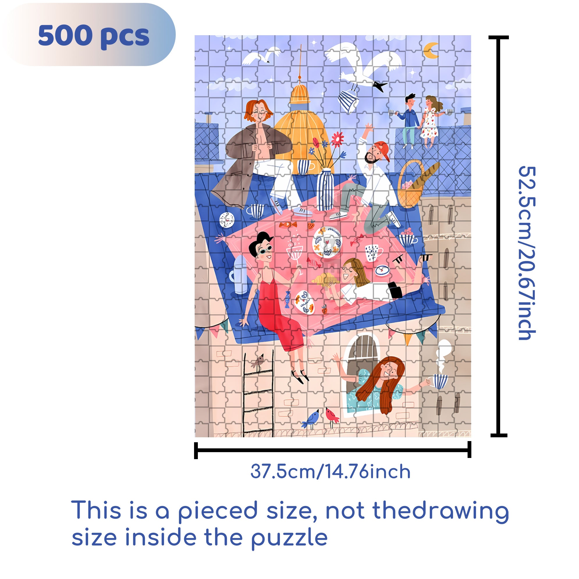 Caffe Latte 500pcs/1000pcs Jigsaw Puzzle, Scratch-Resistant, Interactive Family Game & Brain-Boosting DIY Decor, Perfect for Halloween, Christmas & New Year Gifts, Family Puzzle Game