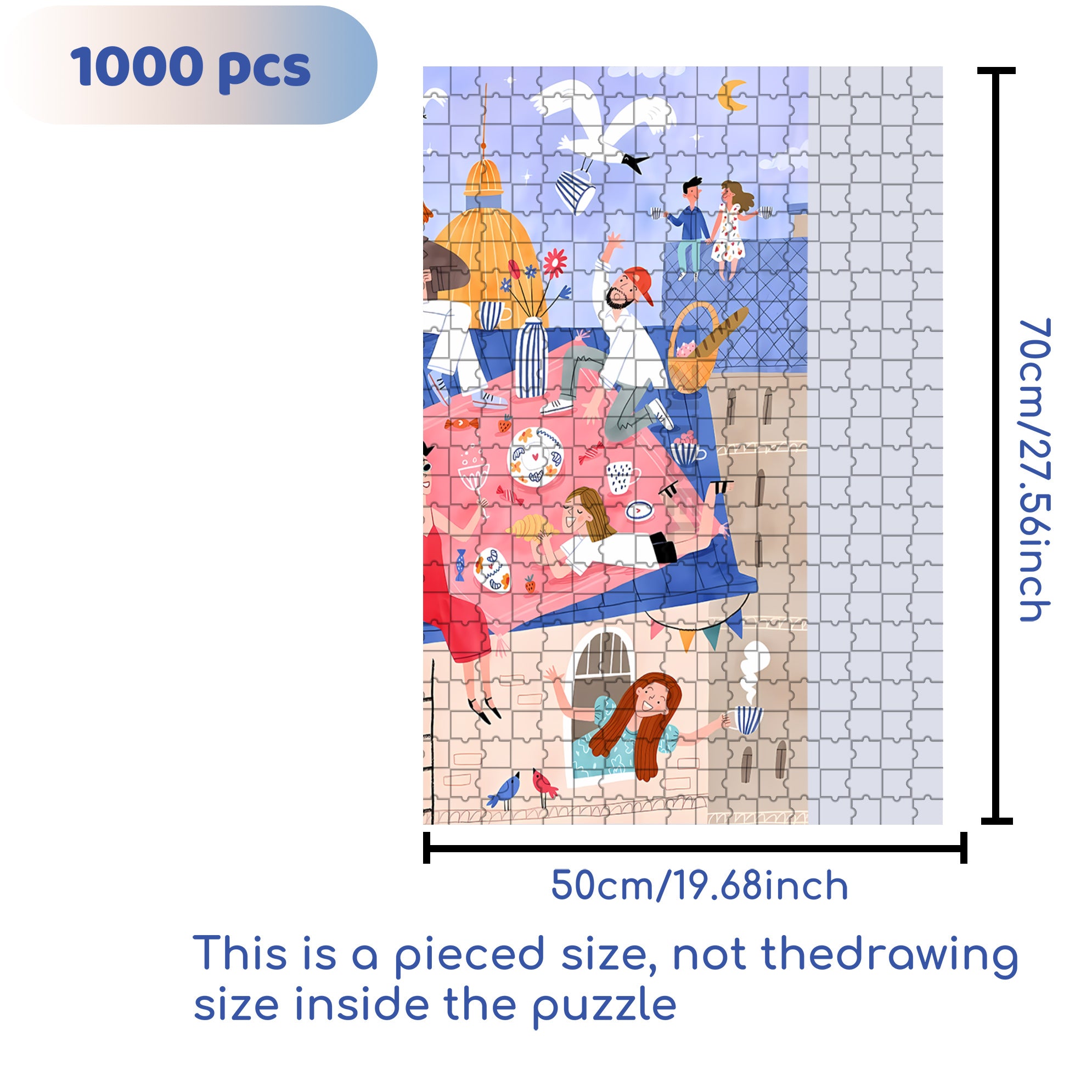 Caffe Latte 500pcs/1000pcs Jigsaw Puzzle, Scratch-Resistant, Interactive Family Game & Brain-Boosting DIY Decor, Perfect for Halloween, Christmas & New Year Gifts, Family Puzzle Game
