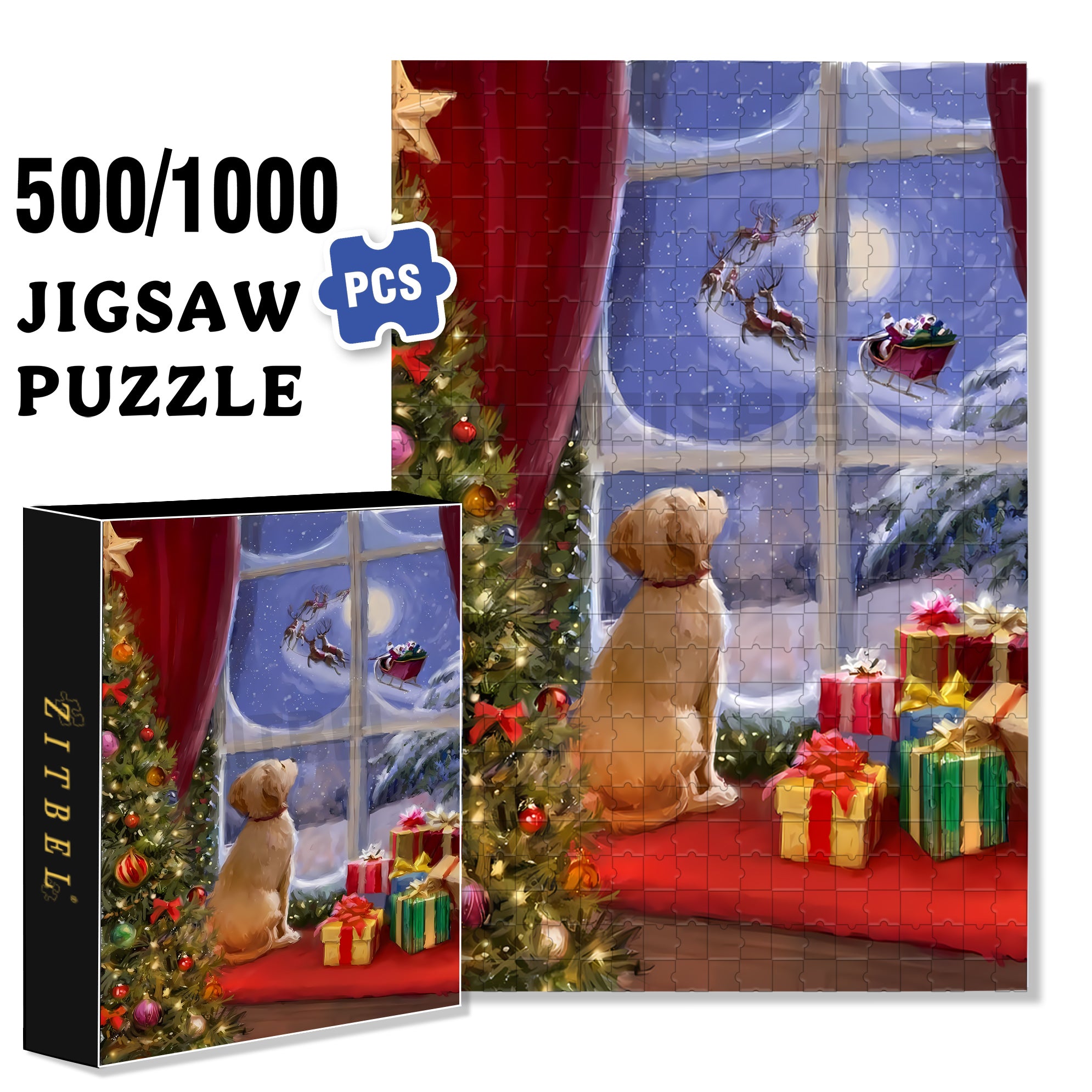 Chill 500pcs/1000pcs Jigsaw Puzzle, Scratch-Resistant, Interactive Family Game & Brain-Boosting DIY Decor, Perfect for Halloween, Christmas & New Year Gifts, Family Puzzle Game
