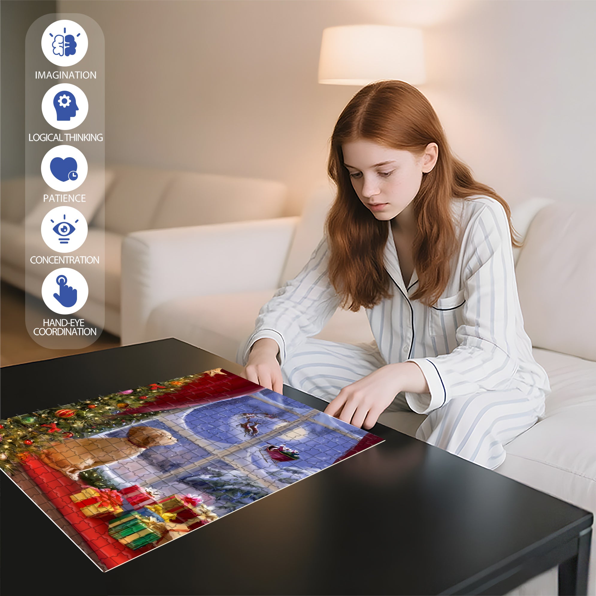 Chill 500pcs/1000pcs Jigsaw Puzzle, Scratch-Resistant, Interactive Family Game & Brain-Boosting DIY Decor, Perfect for Halloween, Christmas & New Year Gifts, Family Puzzle Game