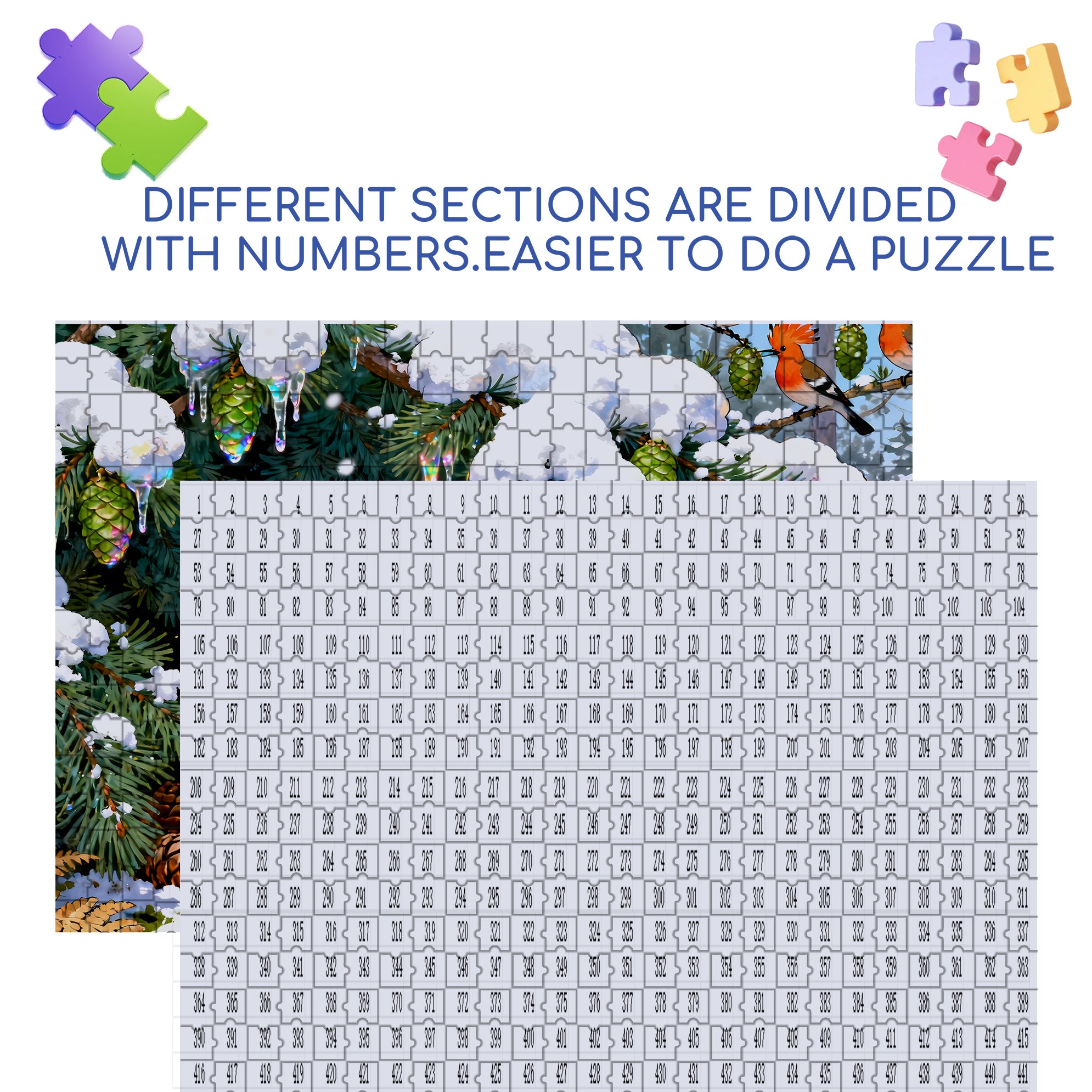 Christmas Night Sky 500pcs/1000pcs Jigsaw Puzzle, Scratch-Resistant, Interactive Family Game & Brain-Boosting DIY Decor, Perfect for Halloween, Christmas & New Year Gifts, Family Puzzle Game