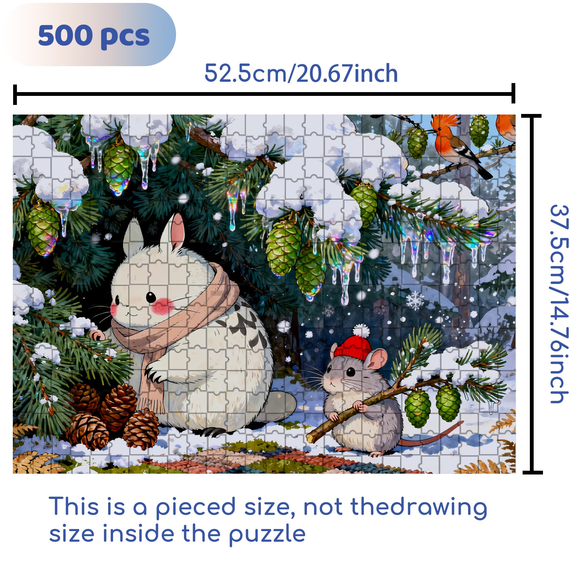 Christmas Night Sky 500pcs/1000pcs Jigsaw Puzzle, Scratch-Resistant, Interactive Family Game & Brain-Boosting DIY Decor, Perfect for Halloween, Christmas & New Year Gifts, Family Puzzle Game