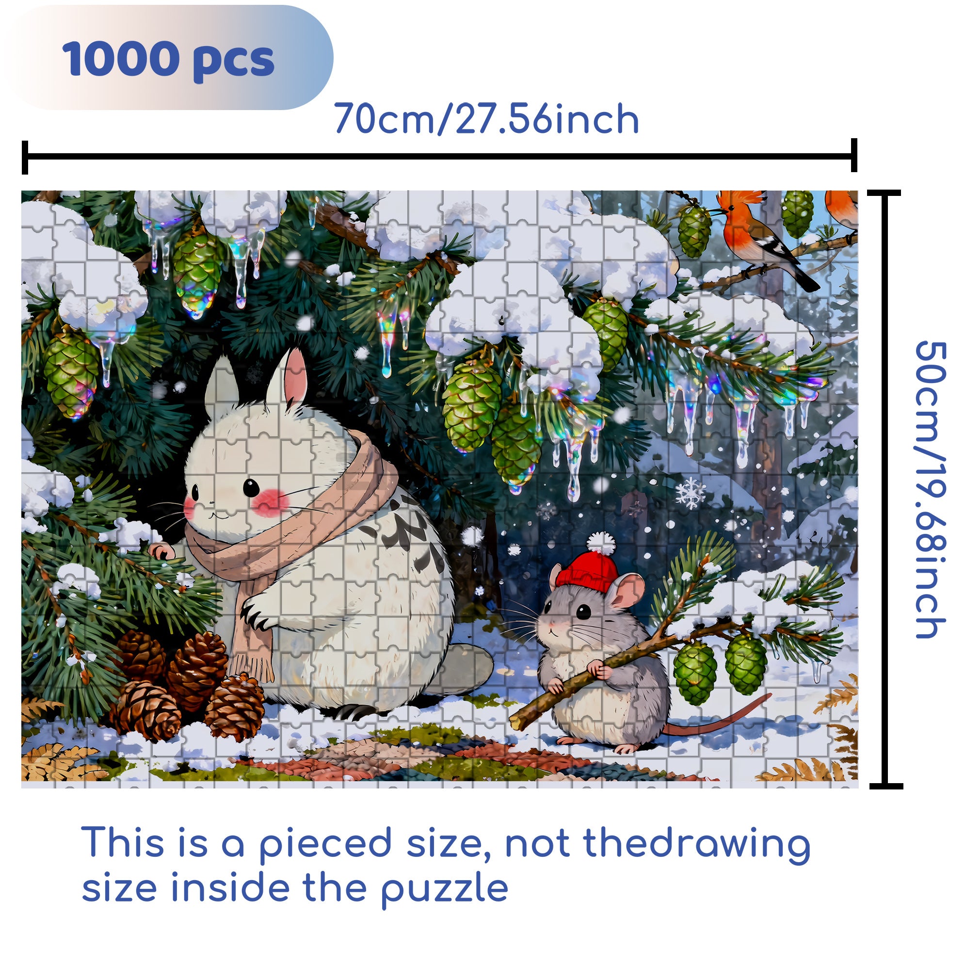 Christmas Night Sky 500pcs/1000pcs Jigsaw Puzzle, Scratch-Resistant, Interactive Family Game & Brain-Boosting DIY Decor, Perfect for Halloween, Christmas & New Year Gifts, Family Puzzle Game