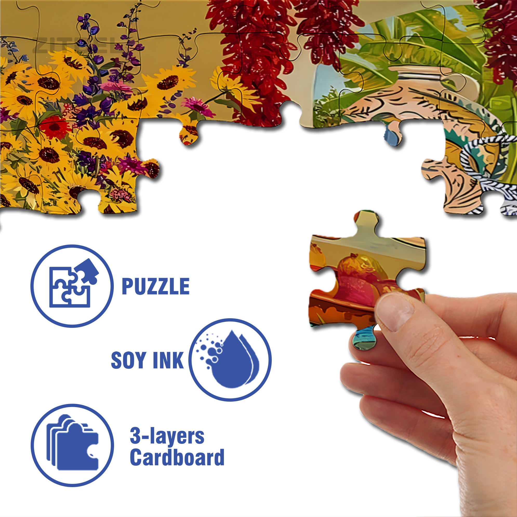 First Pancake Studio 500pcs/1000pcs Jigsaw Puzzle, Scratch-Resistant, Interactive Family Game & Brain-Boosting DIY Decor, Perfect for Halloween, Christmas & New Year Gifts, Family Puzzle Game