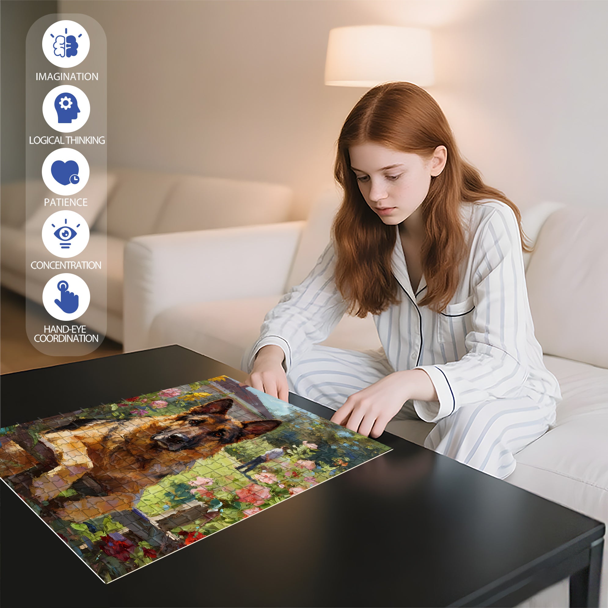 Furniture Arrangement 500pcs/1000pcs Jigsaw Puzzle, Scratch-Resistant, Interactive Family Game & Brain-Boosting DIY Decor, Perfect for Halloween, Christmas & New Year Gifts, Family Puzzle Game
