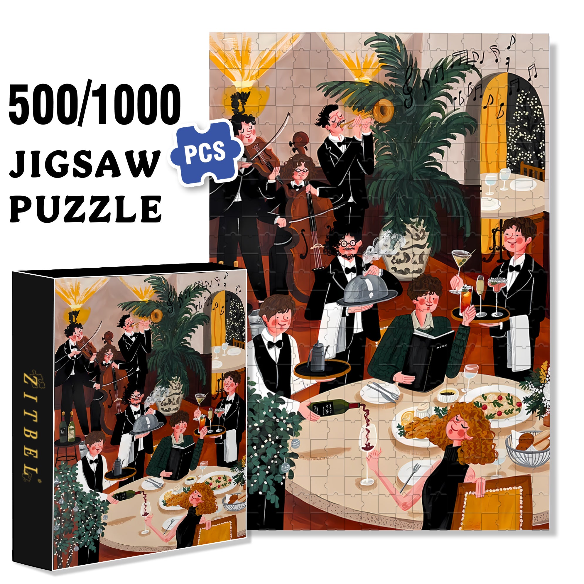 German Shepherd 500pcs/1000pcs Jigsaw Puzzle, Scratch-Resistant, Interactive Family Game & Brain-Boosting DIY Decor, Perfect for Halloween, Christmas & New Year Gifts, Family Puzzle Game