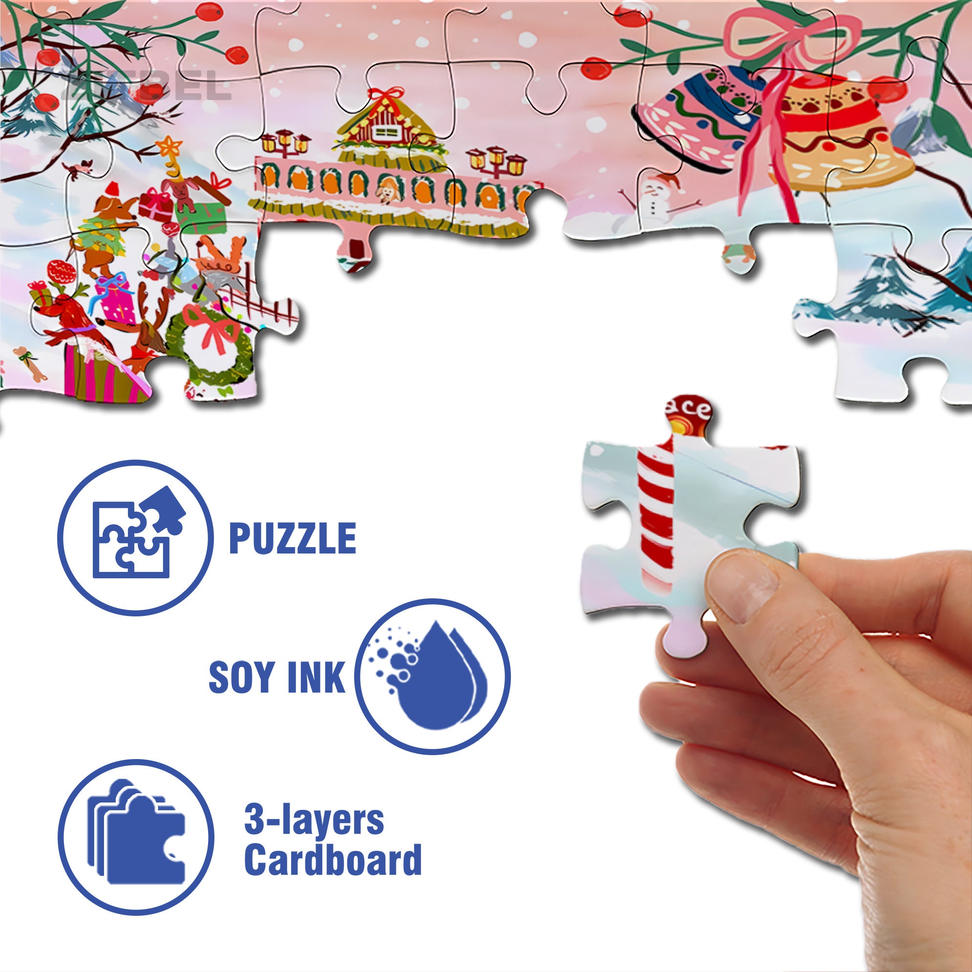 Holiday  Inn 500pcs/1000pcs Jigsaw Puzzle, Scratch-Resistant, Interactive Family Game & Brain-Boosting DIY Decor, Perfect for Halloween, Christmas & New Year Gifts, Family Puzzle Game