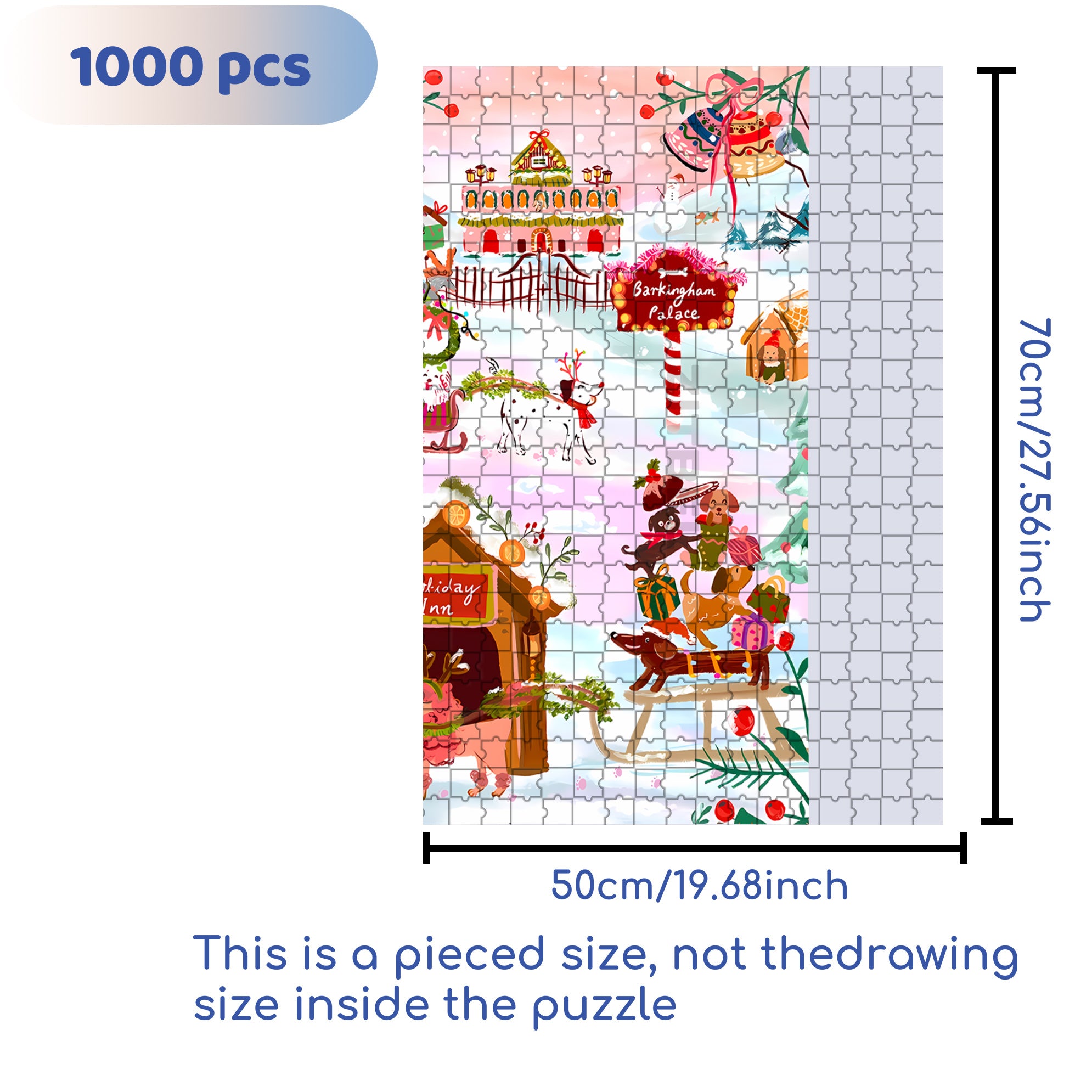 Holiday  Inn 500pcs/1000pcs Jigsaw Puzzle, Scratch-Resistant, Interactive Family Game & Brain-Boosting DIY Decor, Perfect for Halloween, Christmas & New Year Gifts, Family Puzzle Game