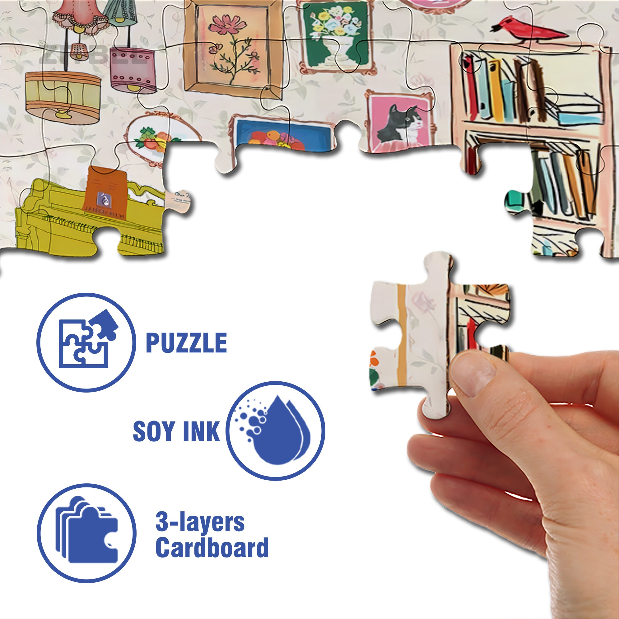 House And Hom 500pcs/1000pcs Jigsaw Puzzle, Scratch-Resistant, Interactive Family Game & Brain-Boosting DIY Decor, Perfect for Halloween, Christmas & New Year Gifts, Family Puzzle Game