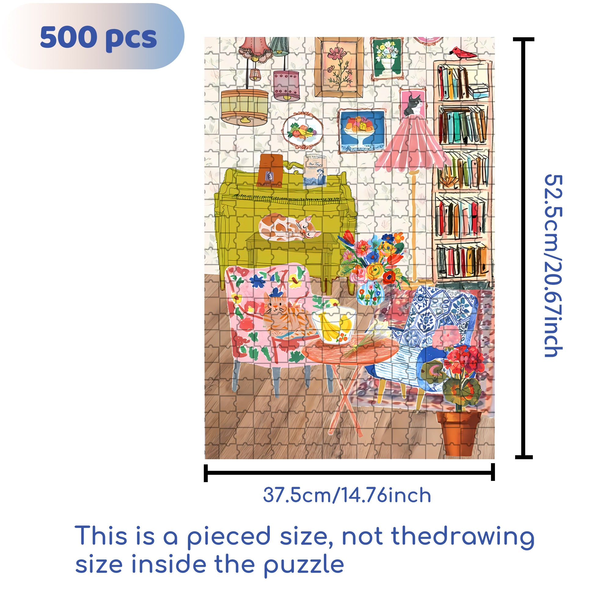 House And Hom 500pcs/1000pcs Jigsaw Puzzle, Scratch-Resistant, Interactive Family Game & Brain-Boosting DIY Decor, Perfect for Halloween, Christmas & New Year Gifts, Family Puzzle Game