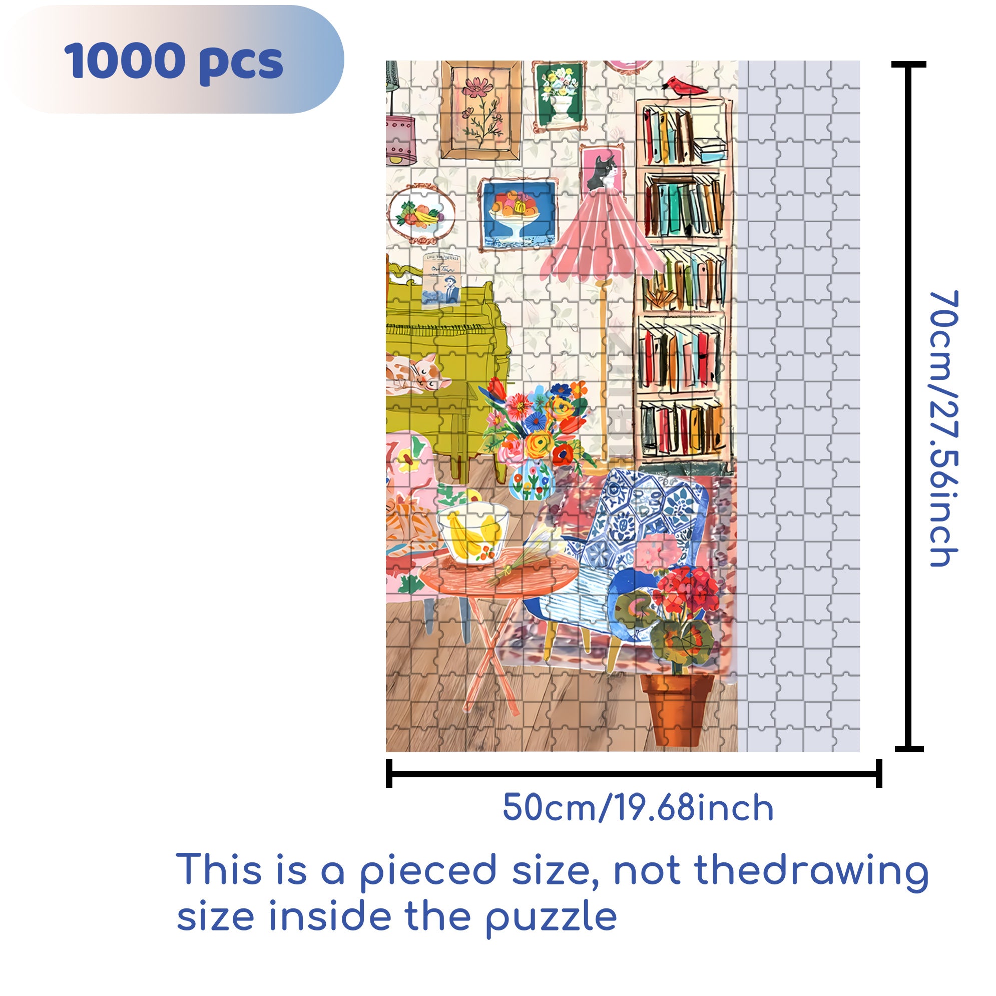 House And Hom 500pcs/1000pcs Jigsaw Puzzle, Scratch-Resistant, Interactive Family Game & Brain-Boosting DIY Decor, Perfect for Halloween, Christmas & New Year Gifts, Family Puzzle Game