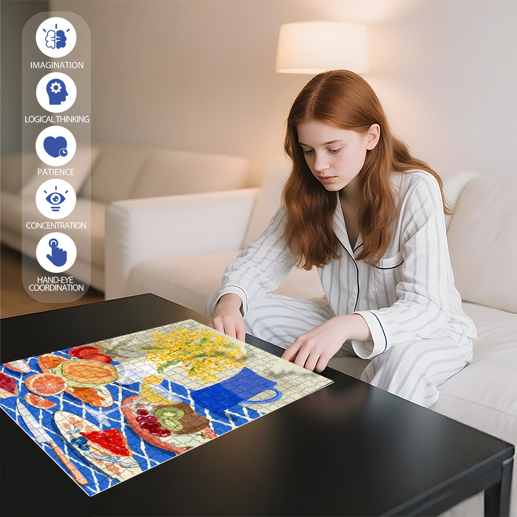 Joey's Afternoon Tea 500pcs/1000pcs Jigsaw Puzzle, Scratch-Resistant, Interactive Family Game & Brain-Boosting DIY Decor, Perfect for Halloween, Christmas & New Year Gifts, Family Puzzle Game