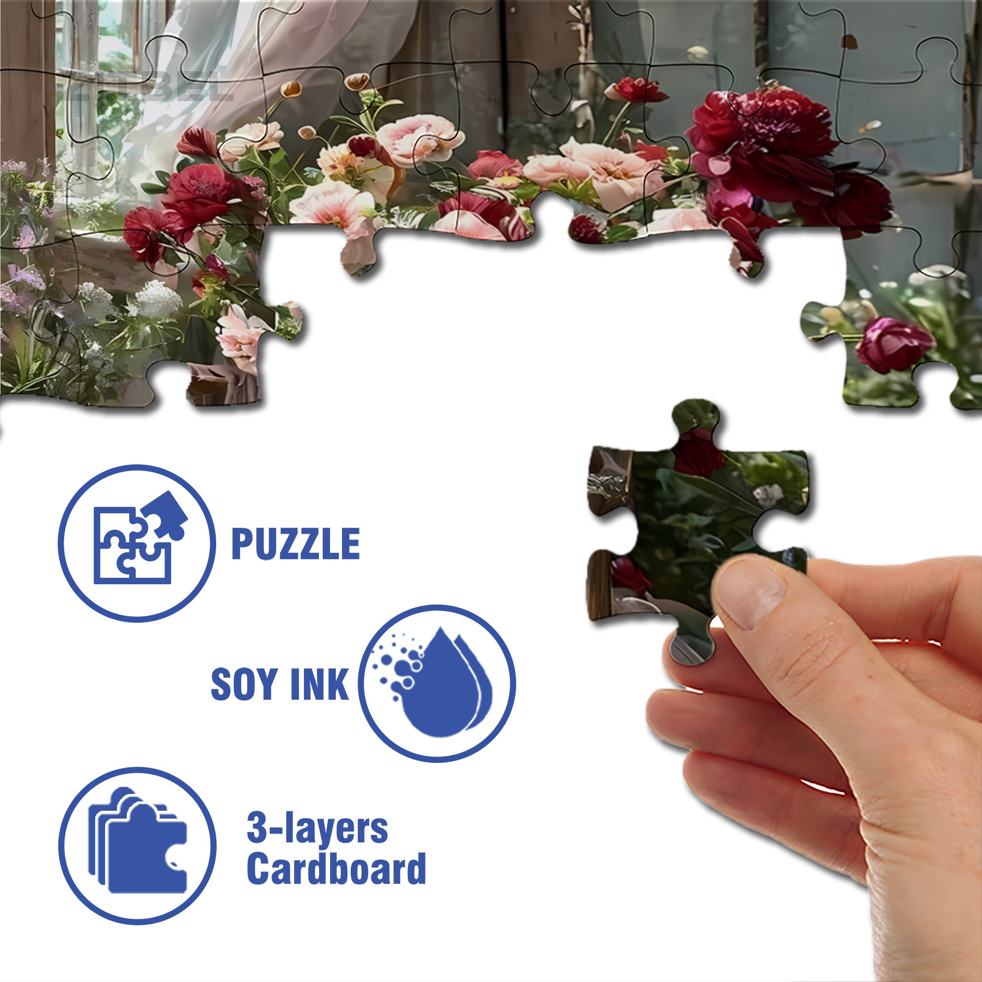 Joy Of Flowers 500pcs/1000pcs Jigsaw Puzzle, Scratch-Resistant, Interactive Family Game & Brain-Boosting DIY Decor, Perfect for Halloween, Christmas & New Year Gifts, Family Puzzle Game
