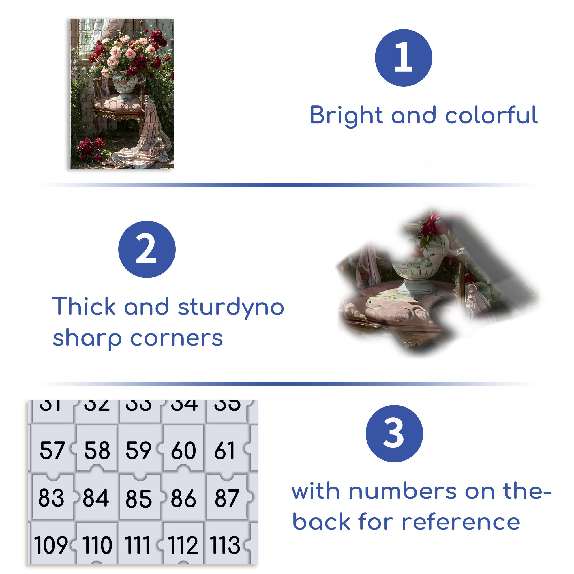 Joy Of Flowers 500pcs/1000pcs Jigsaw Puzzle, Scratch-Resistant, Interactive Family Game & Brain-Boosting DIY Decor, Perfect for Halloween, Christmas & New Year Gifts, Family Puzzle Game