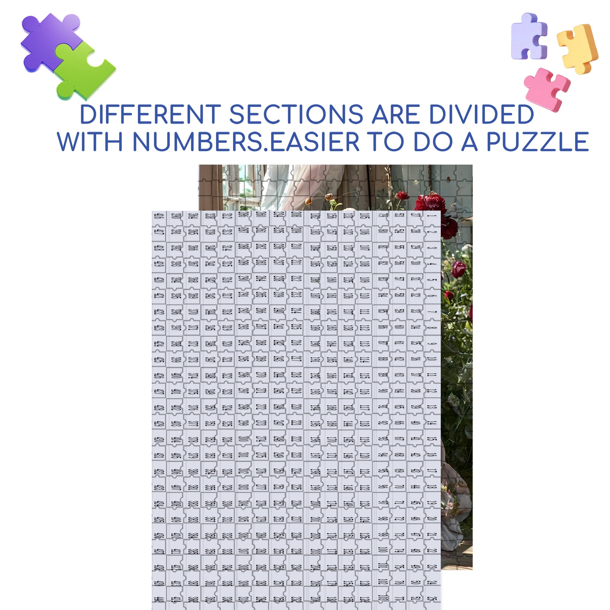 Joy Of Flowers 500pcs/1000pcs Jigsaw Puzzle, Scratch-Resistant, Interactive Family Game & Brain-Boosting DIY Decor, Perfect for Halloween, Christmas & New Year Gifts, Family Puzzle Game