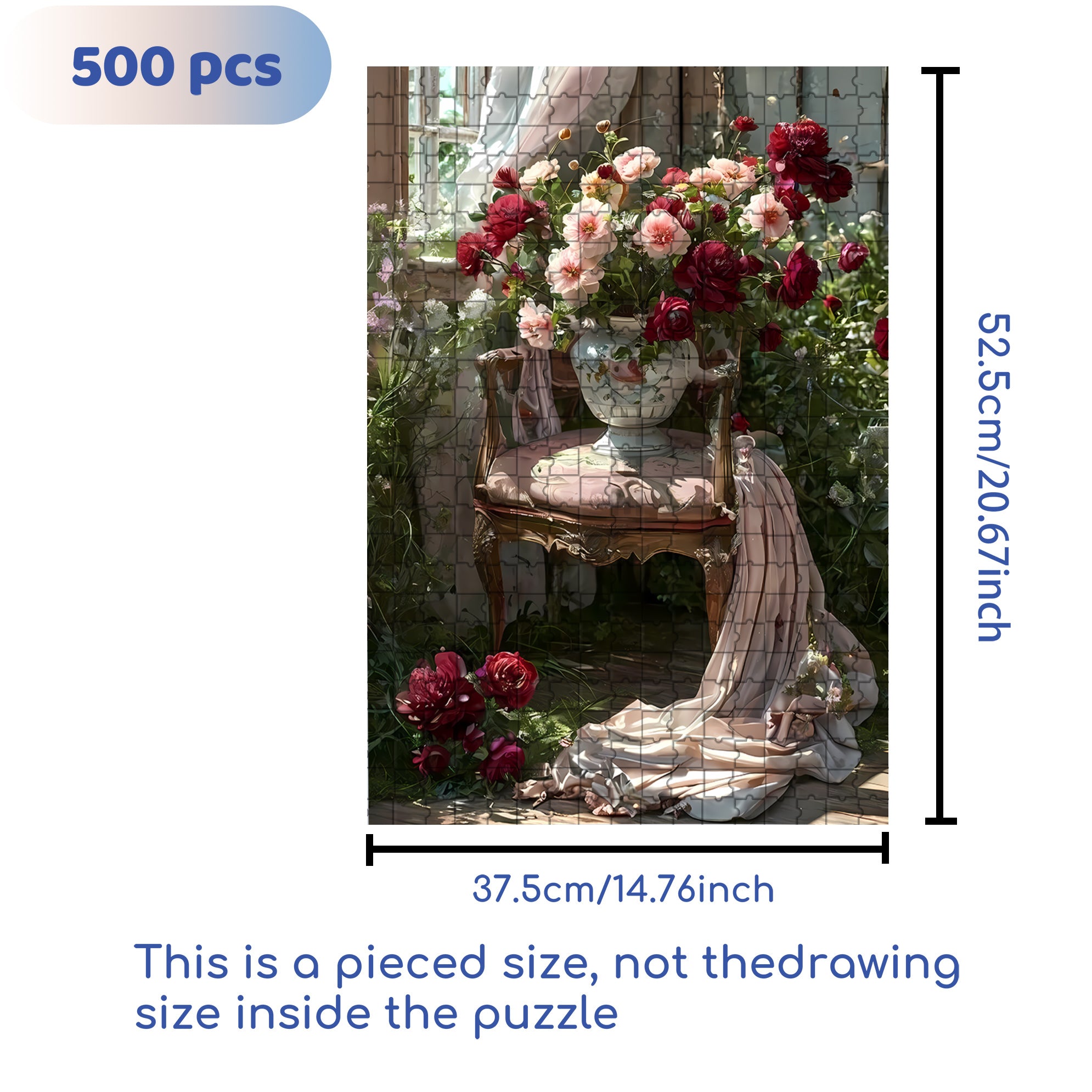 Joy Of Flowers 500pcs/1000pcs Jigsaw Puzzle, Scratch-Resistant, Interactive Family Game & Brain-Boosting DIY Decor, Perfect for Halloween, Christmas & New Year Gifts, Family Puzzle Game