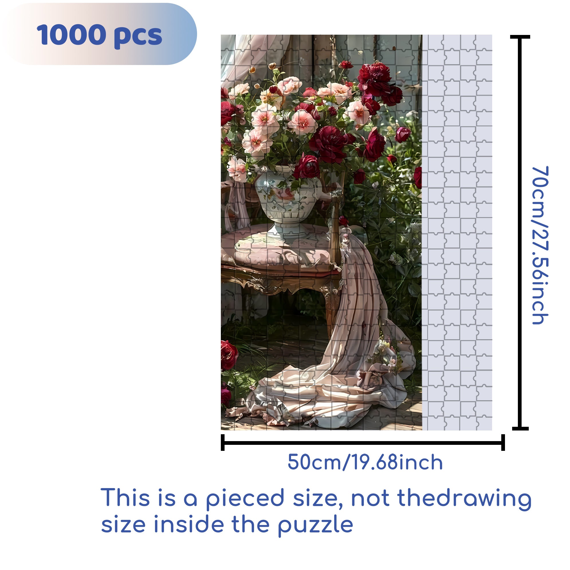 Joy Of Flowers 500pcs/1000pcs Jigsaw Puzzle, Scratch-Resistant, Interactive Family Game & Brain-Boosting DIY Decor, Perfect for Halloween, Christmas & New Year Gifts, Family Puzzle Game
