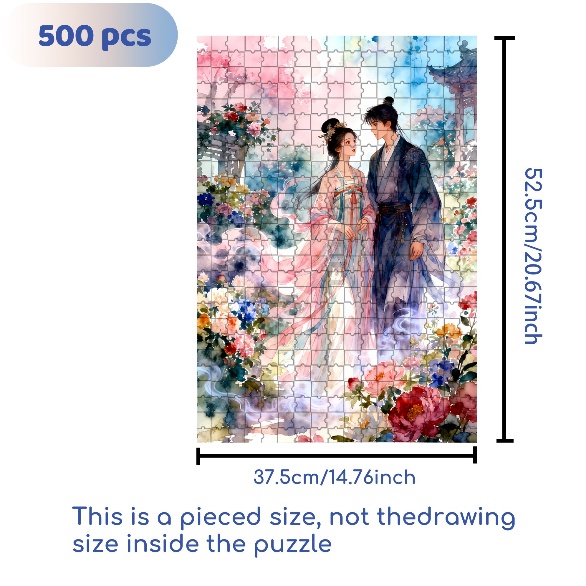 Lovers 500pcs/1000pcs Jigsaw Puzzle, Scratch-Resistant, Interactive Family Game & Brain-Boosting DIY Decor, Perfect for Halloween, Christmas & New Year Gifts, Family Puzzle Game