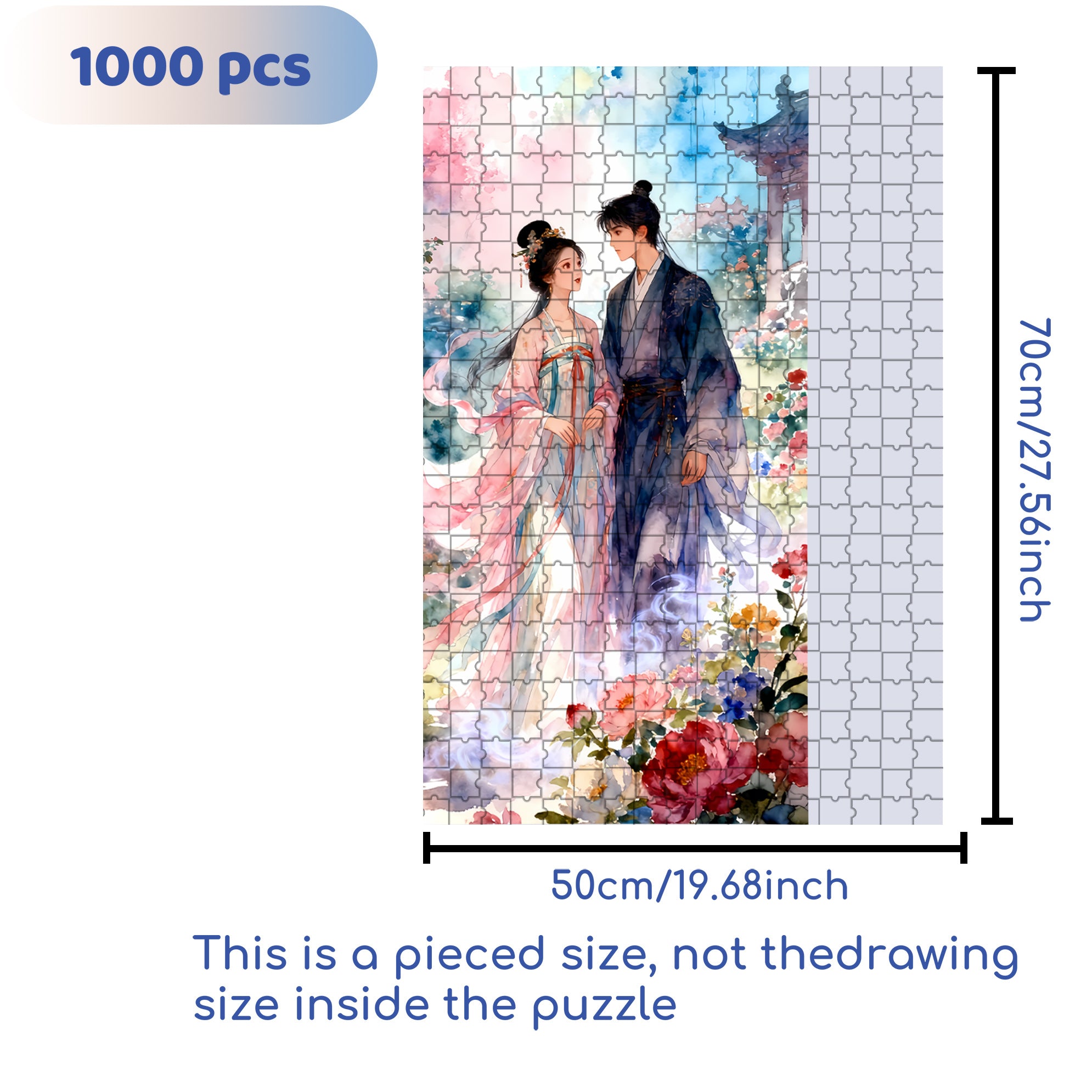 Lovers 500pcs/1000pcs Jigsaw Puzzle, Scratch-Resistant, Interactive Family Game & Brain-Boosting DIY Decor, Perfect for Halloween, Christmas & New Year Gifts, Family Puzzle Game