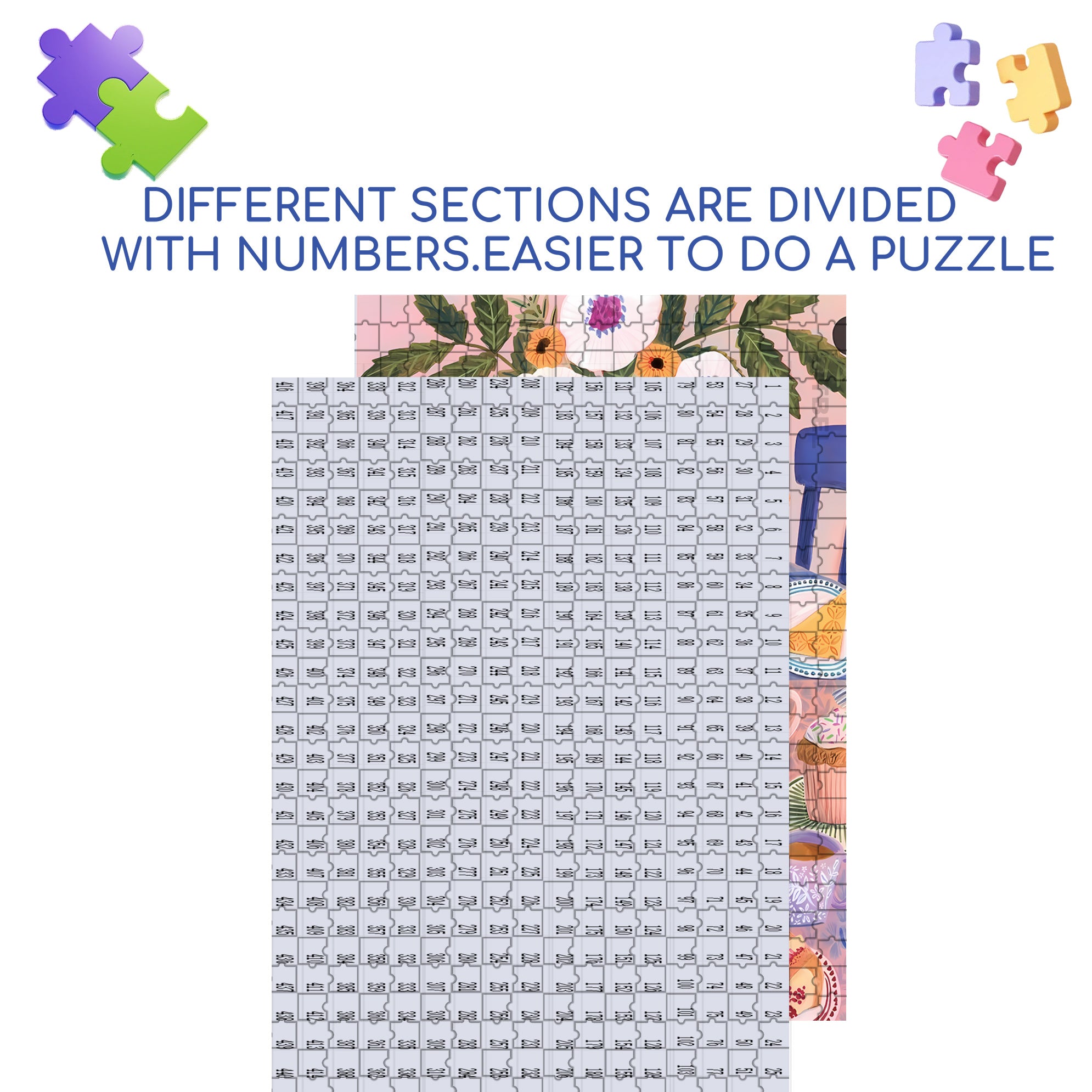 Lucia's Breakfast 500pcs/1000pcs Jigsaw Puzzle, Scratch-Resistant, Interactive Family Game & Brain-Boosting DIY Decor, Perfect for Halloween, Christmas & New Year Gifts, Family Puzzle Game