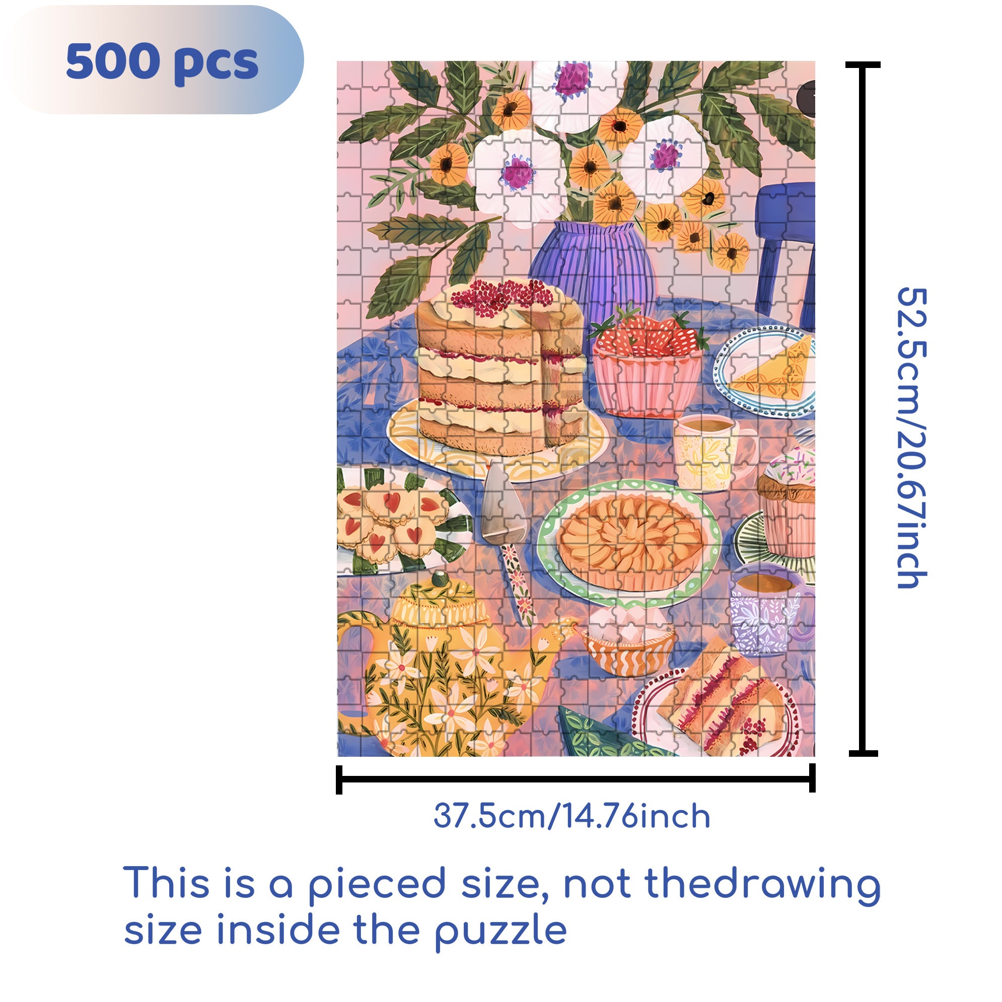 Lucia's Breakfast 500pcs/1000pcs Jigsaw Puzzle, Scratch-Resistant, Interactive Family Game & Brain-Boosting DIY Decor, Perfect for Halloween, Christmas & New Year Gifts, Family Puzzle Game