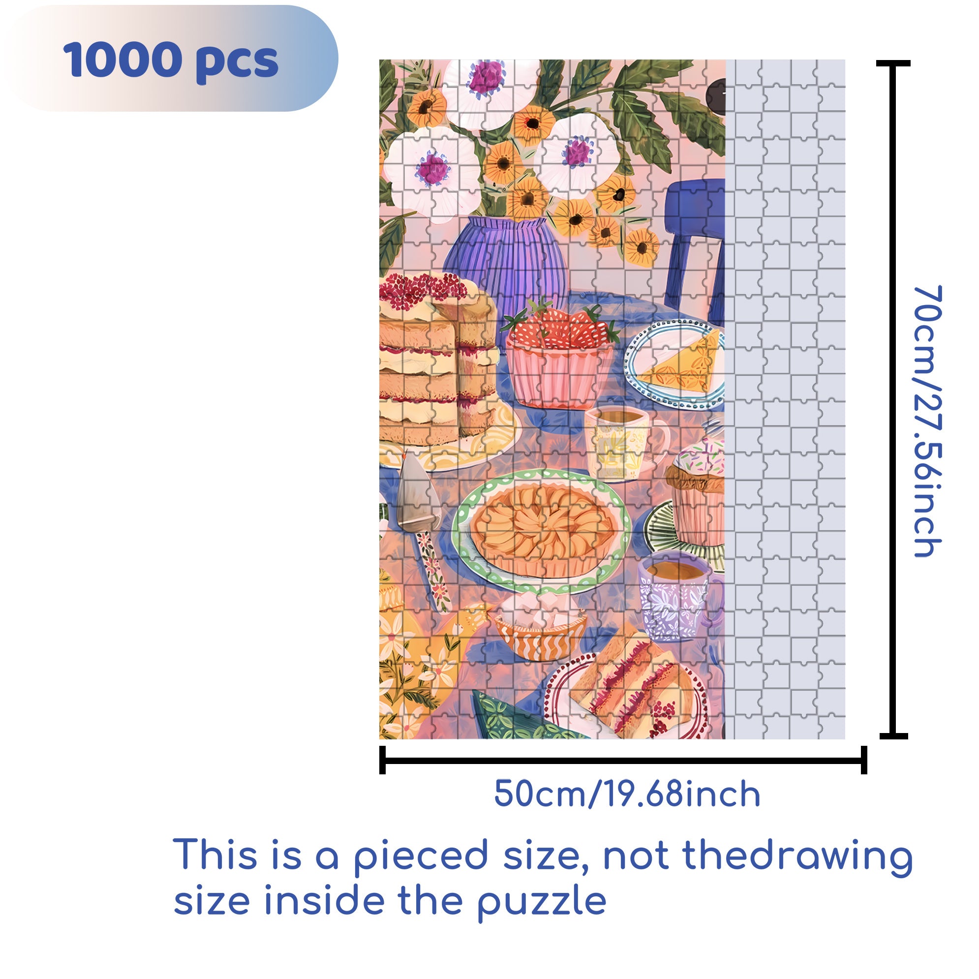 Lucia's Breakfast 500pcs/1000pcs Jigsaw Puzzle, Scratch-Resistant, Interactive Family Game & Brain-Boosting DIY Decor, Perfect for Halloween, Christmas & New Year Gifts, Family Puzzle Game