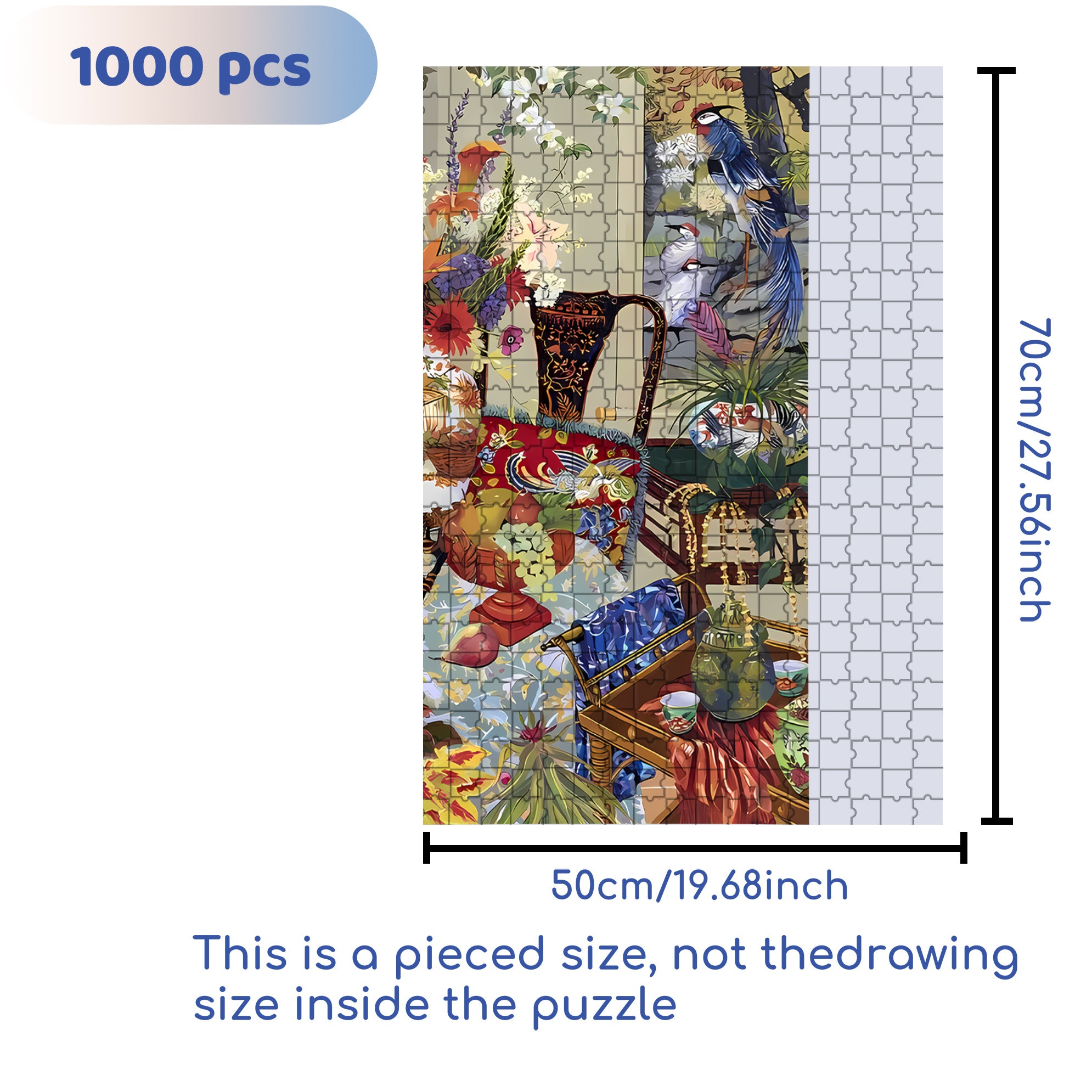 Patio Treasures 500pcs/1000pcs Jigsaw Puzzle, Scratch-Resistant, Interactive Family Game & Brain-Boosting DIY Decor, Perfect for Halloween, Christmas & New Year Gifts, Family Puzzle Game