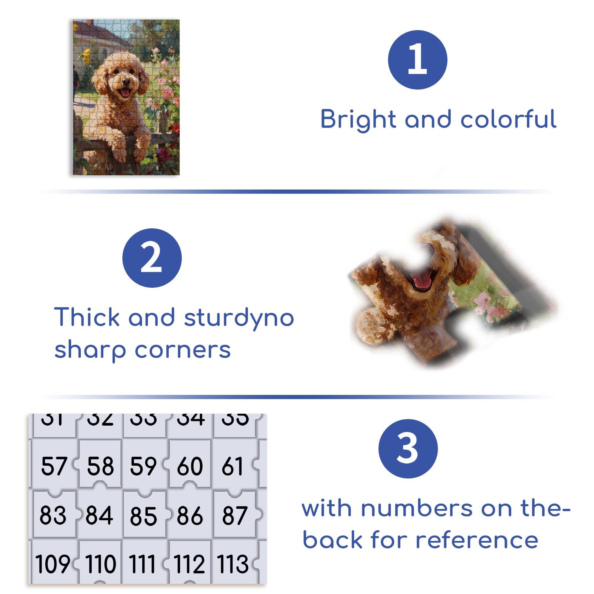 Poodle 500pcs/1000pcs Jigsaw Puzzle, Scratch-Resistant, Interactive Family Game & Brain-Boosting DIY Decor, Perfect for Halloween, Christmas & New Year Gifts, Family Puzzle Game