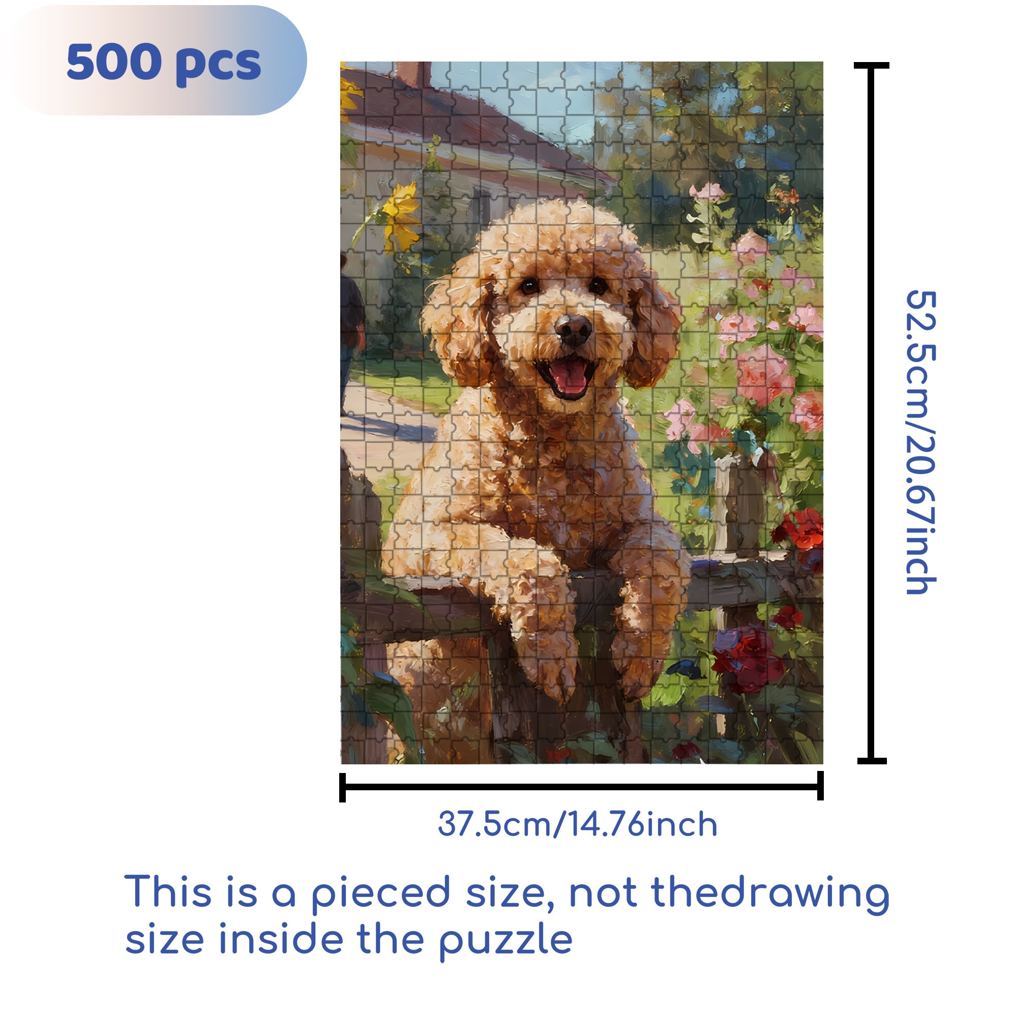Poodle 500pcs/1000pcs Jigsaw Puzzle, Scratch-Resistant, Interactive Family Game & Brain-Boosting DIY Decor, Perfect for Halloween, Christmas & New Year Gifts, Family Puzzle Game