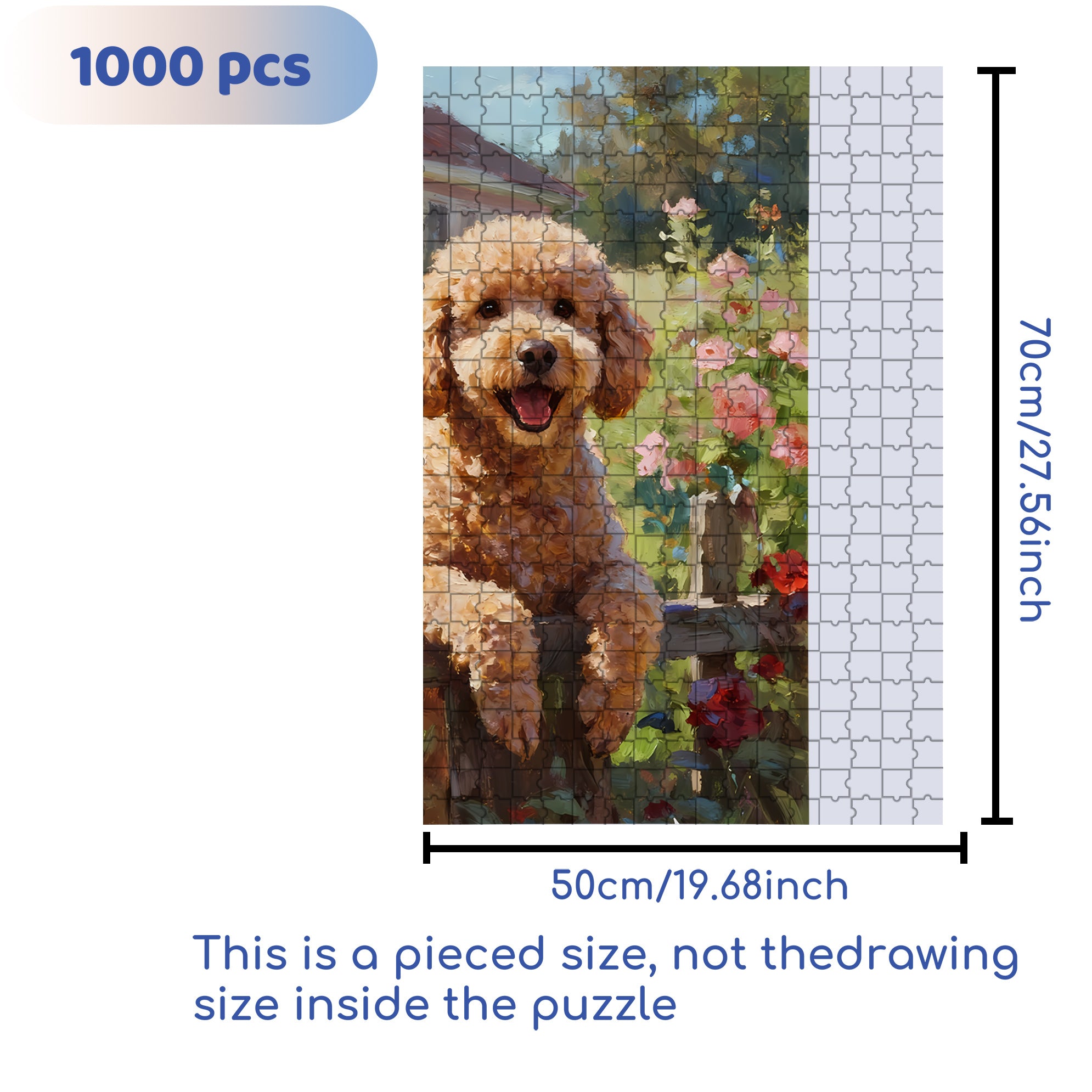 Poodle 500pcs/1000pcs Jigsaw Puzzle, Scratch-Resistant, Interactive Family Game & Brain-Boosting DIY Decor, Perfect for Halloween, Christmas & New Year Gifts, Family Puzzle Game