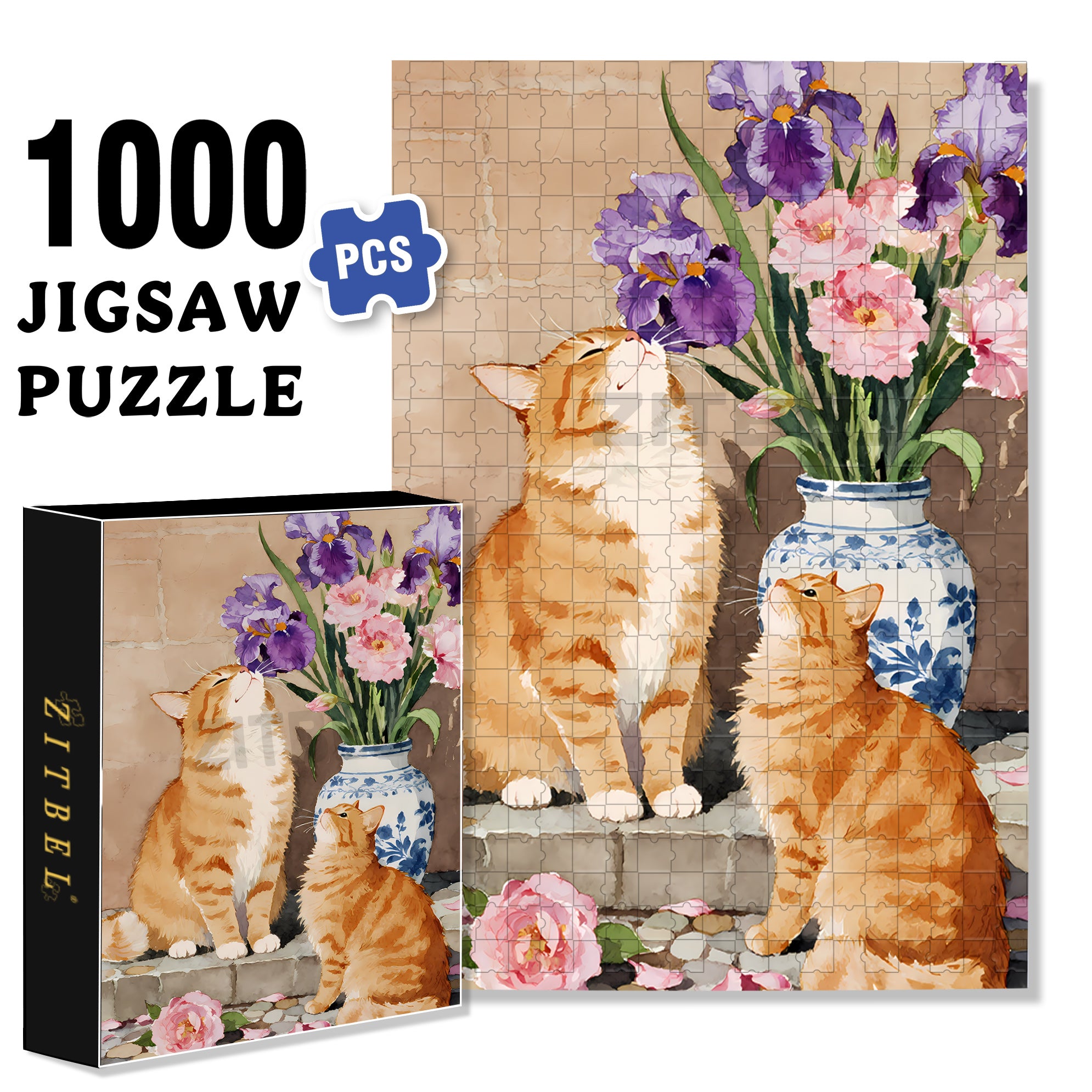 Raise 500pcs/1000pcs Jigsaw Puzzle, Scratch-Resistant, Interactive Family Game & Brain-Boosting DIY Decor, Perfect for Halloween, Christmas & New Year Gifts, Family Puzzle Game
