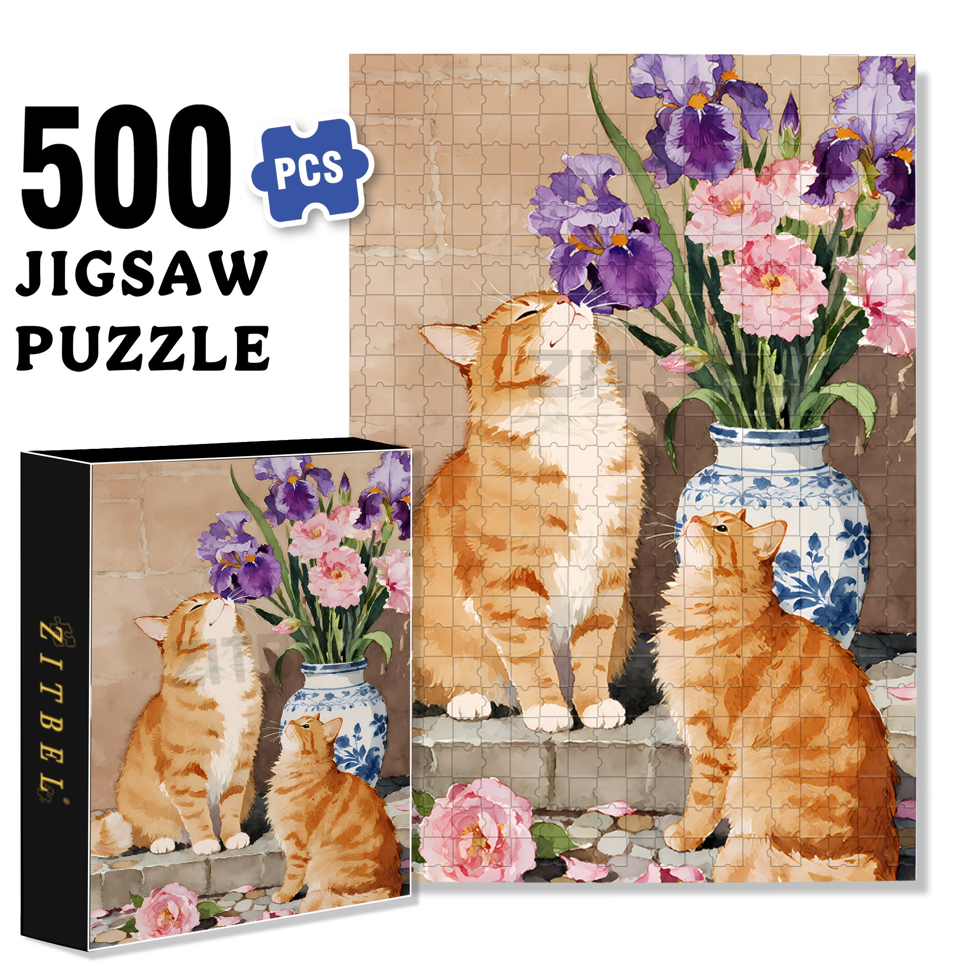 Raise 500pcs/1000pcs Jigsaw Puzzle, Scratch-Resistant, Interactive Family Game & Brain-Boosting DIY Decor, Perfect for Halloween, Christmas & New Year Gifts, Family Puzzle Game