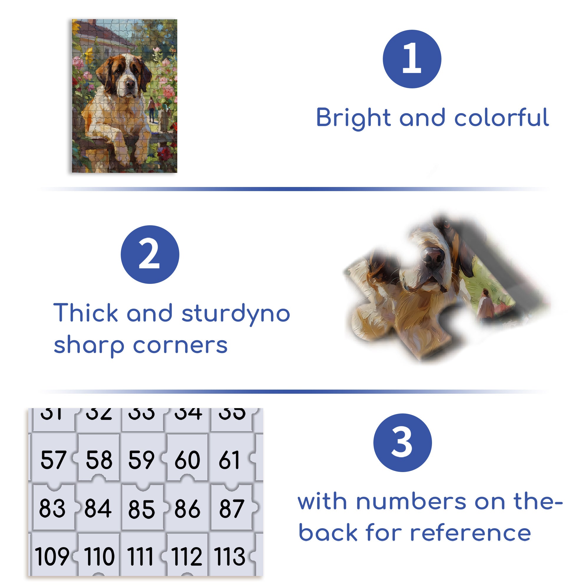 Saint Bernard 500pcs/1000pcs Jigsaw Puzzle, Scratch-Resistant, Interactive Family Game & Brain-Boosting DIY Decor, Perfect for Halloween, Christmas & New Year Gifts, Family Puzzle Game