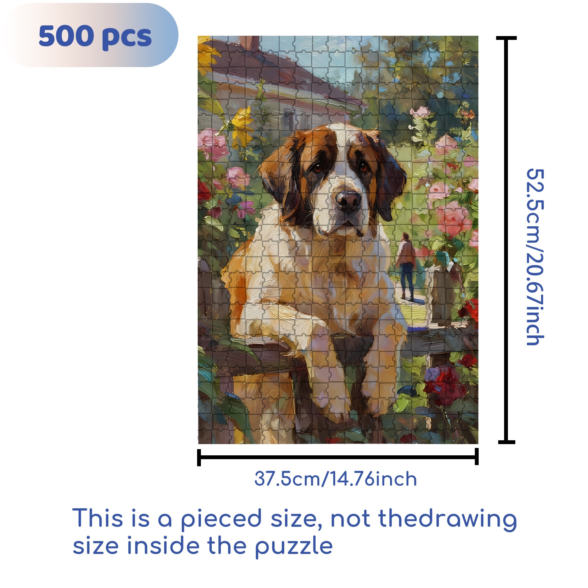 Saint Bernard 500pcs/1000pcs Jigsaw Puzzle, Scratch-Resistant, Interactive Family Game & Brain-Boosting DIY Decor, Perfect for Halloween, Christmas & New Year Gifts, Family Puzzle Game