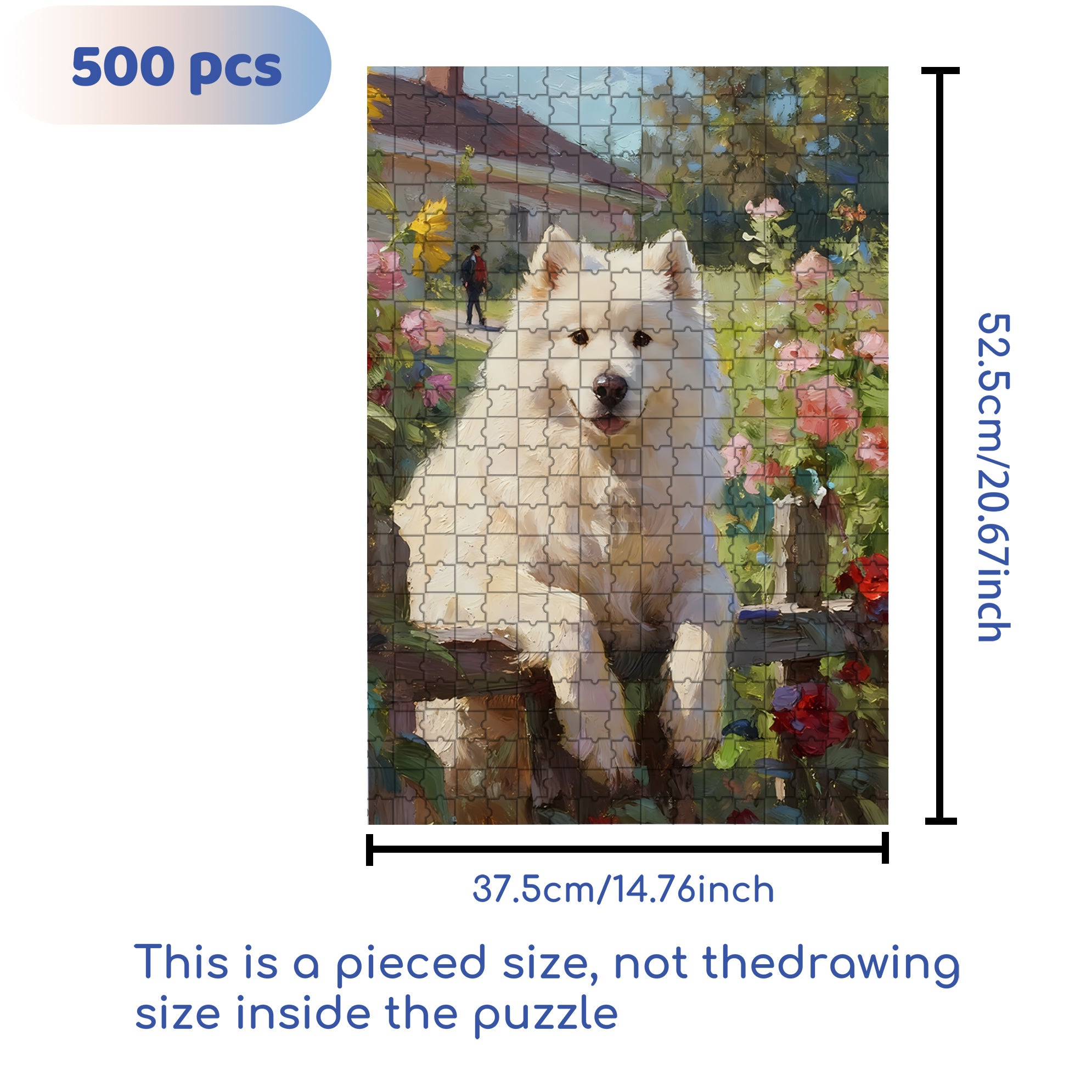 Samoyed 500pcs/1000pcs Jigsaw Puzzle, Scratch-Resistant, Interactive Family Game & Brain-Boosting DIY Decor, Perfect for Halloween, Christmas & New Year Gifts, Family Puzzle Game