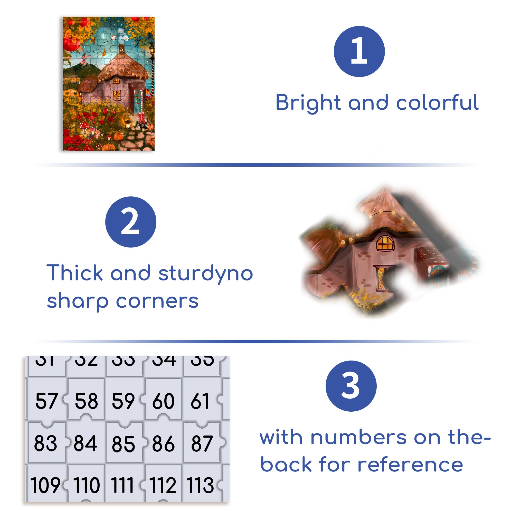 Thatched Cottage 500pcs/1000pcs Jigsaw Puzzle, Scratch-Resistant, Interactive Family Game & Brain-Boosting DIY Decor, Perfect for Halloween, Christmas & New Year Gifts, Family Puzzle Game