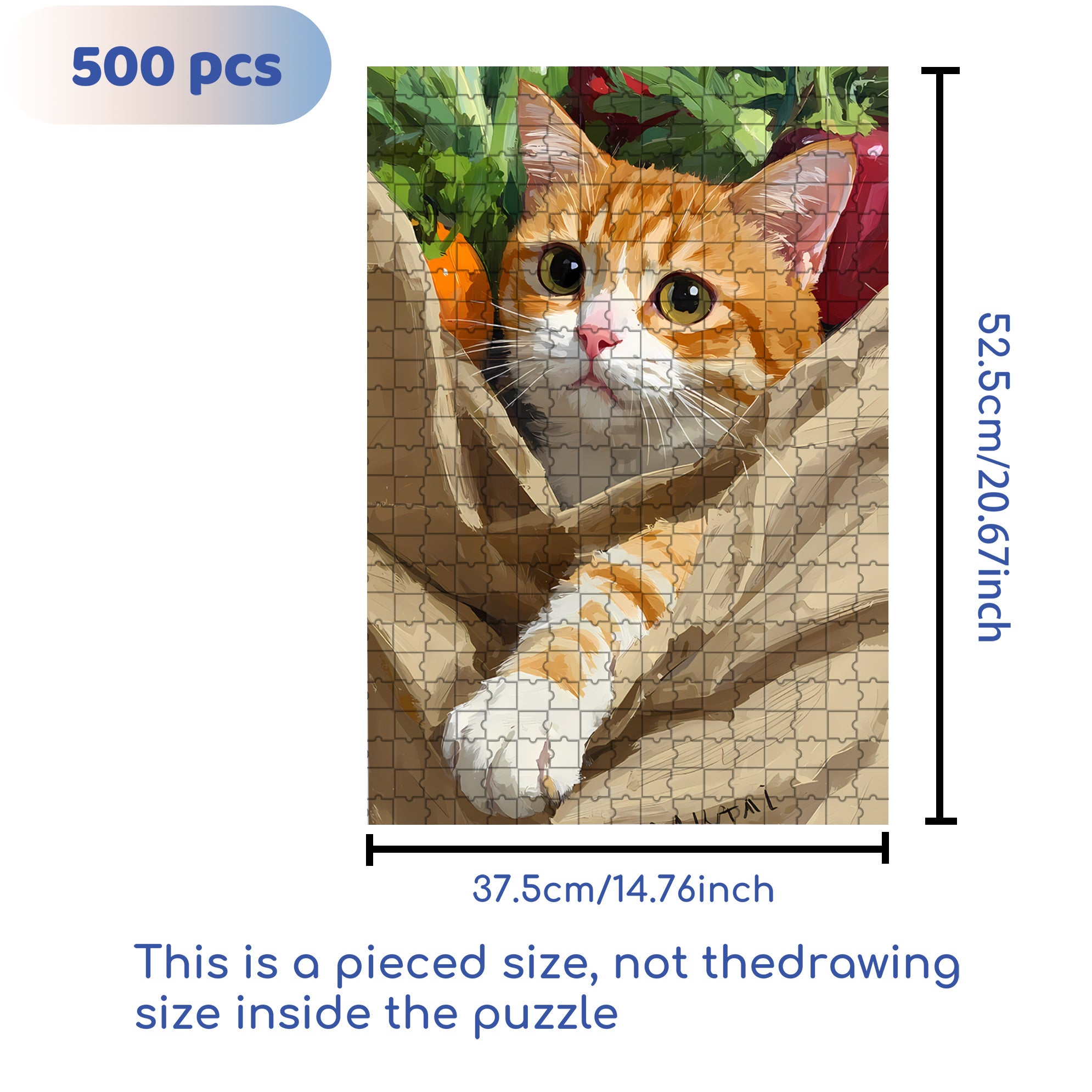 The Cat In The Paper Bag 500pcs/1000pcs Jigsaw Puzzle, Scratch-Resistant, Interactive Family Game & Brain-Boosting DIY Decor, Perfect for Halloween, Christmas & New Year Gifts, Family Puzzle Game