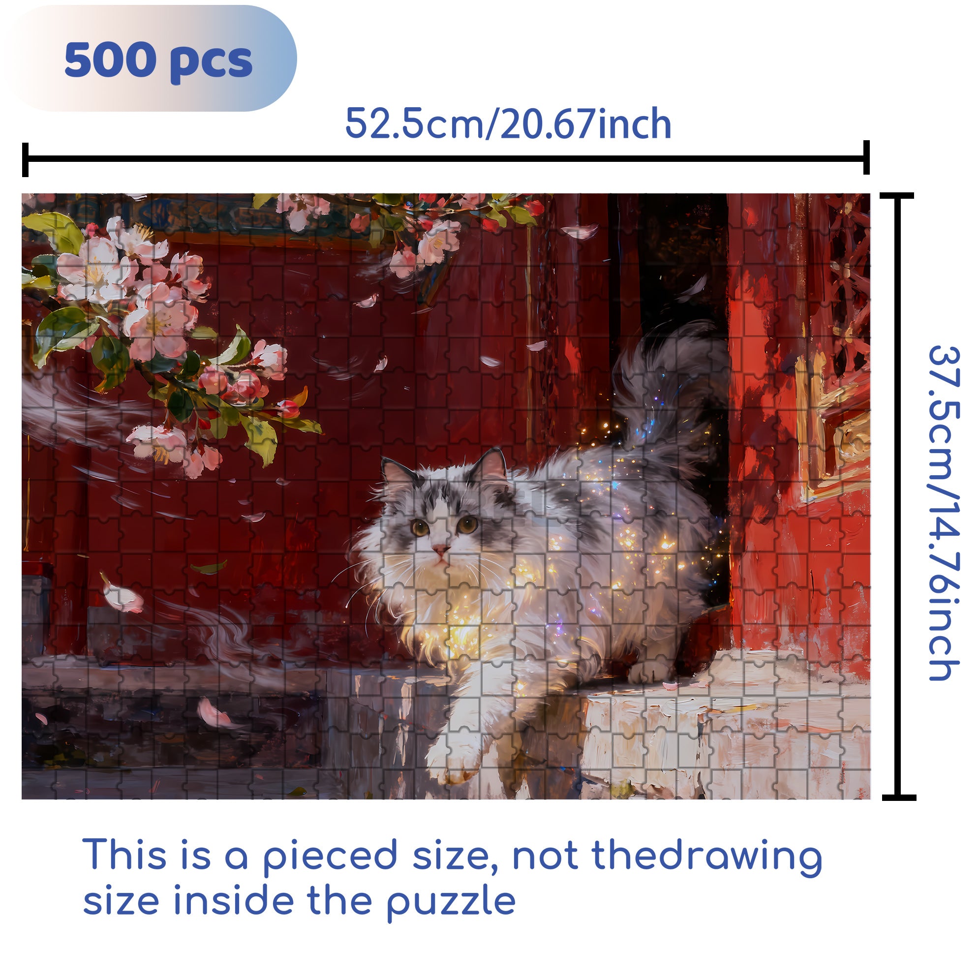 The Cats In The Forbidden City 500pcs/1000pcs Jigsaw Puzzle, Scratch-Resistant, Interactive Family Game & Brain-Boosting DIY Decor, Perfect for Halloween, Christmas & New Year Gifts, Family Puzzle Game