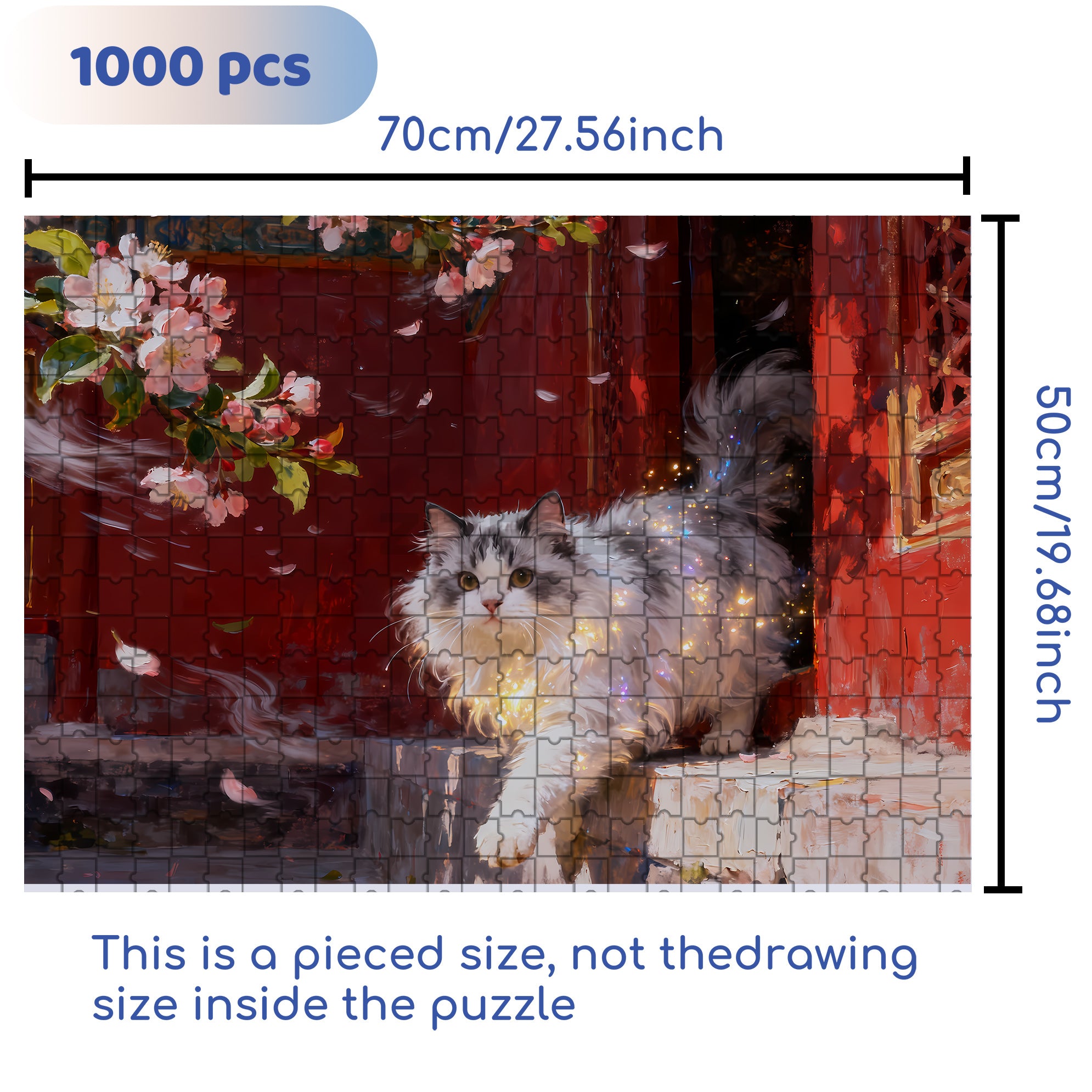 The Cats In The Forbidden City 500pcs/1000pcs Jigsaw Puzzle, Scratch-Resistant, Interactive Family Game & Brain-Boosting DIY Decor, Perfect for Halloween, Christmas & New Year Gifts, Family Puzzle Game