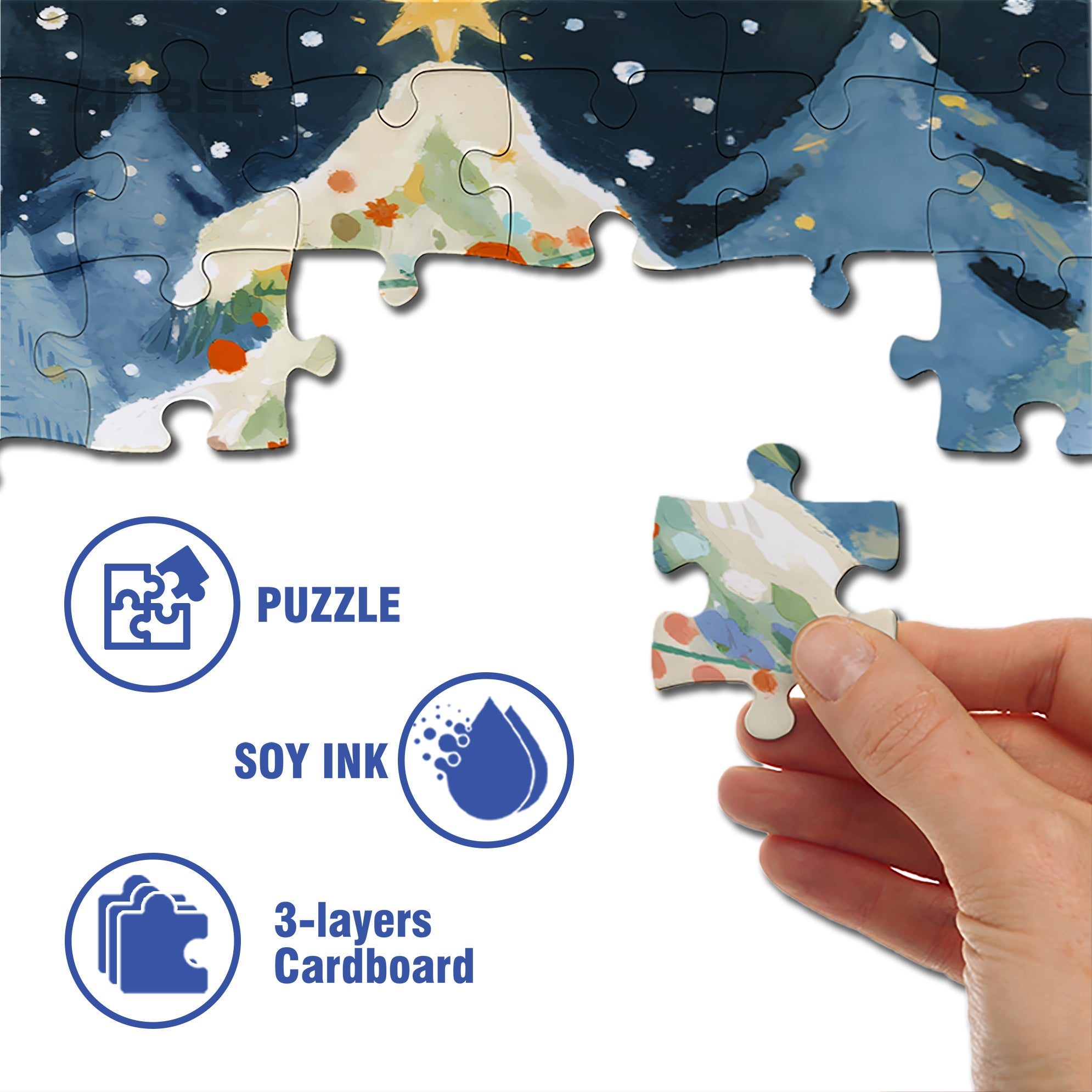 The Christmas Of The Little Bear 500pcs/1000pcs Jigsaw Puzzle, Scratch-Resistant, Interactive Family Game & Brain-Boosting DIY Decor, Perfect for Halloween, Christmas & New Year Gifts, Family Puzzle Game
