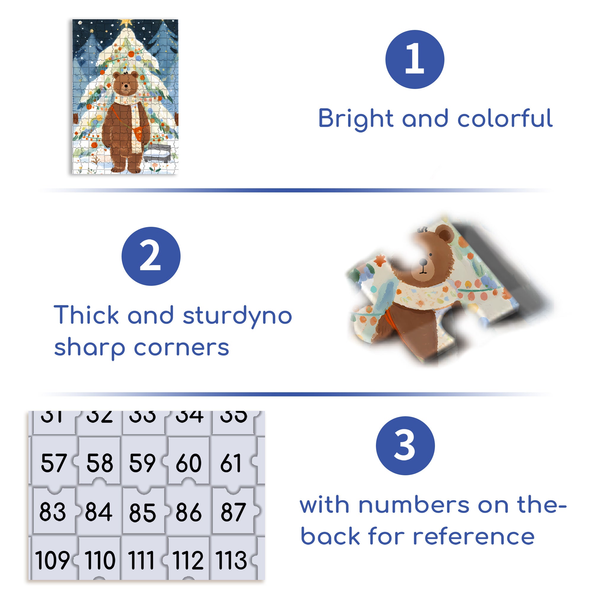 The Christmas Of The Little Bear 500pcs/1000pcs Jigsaw Puzzle, Scratch-Resistant, Interactive Family Game & Brain-Boosting DIY Decor, Perfect for Halloween, Christmas & New Year Gifts, Family Puzzle Game