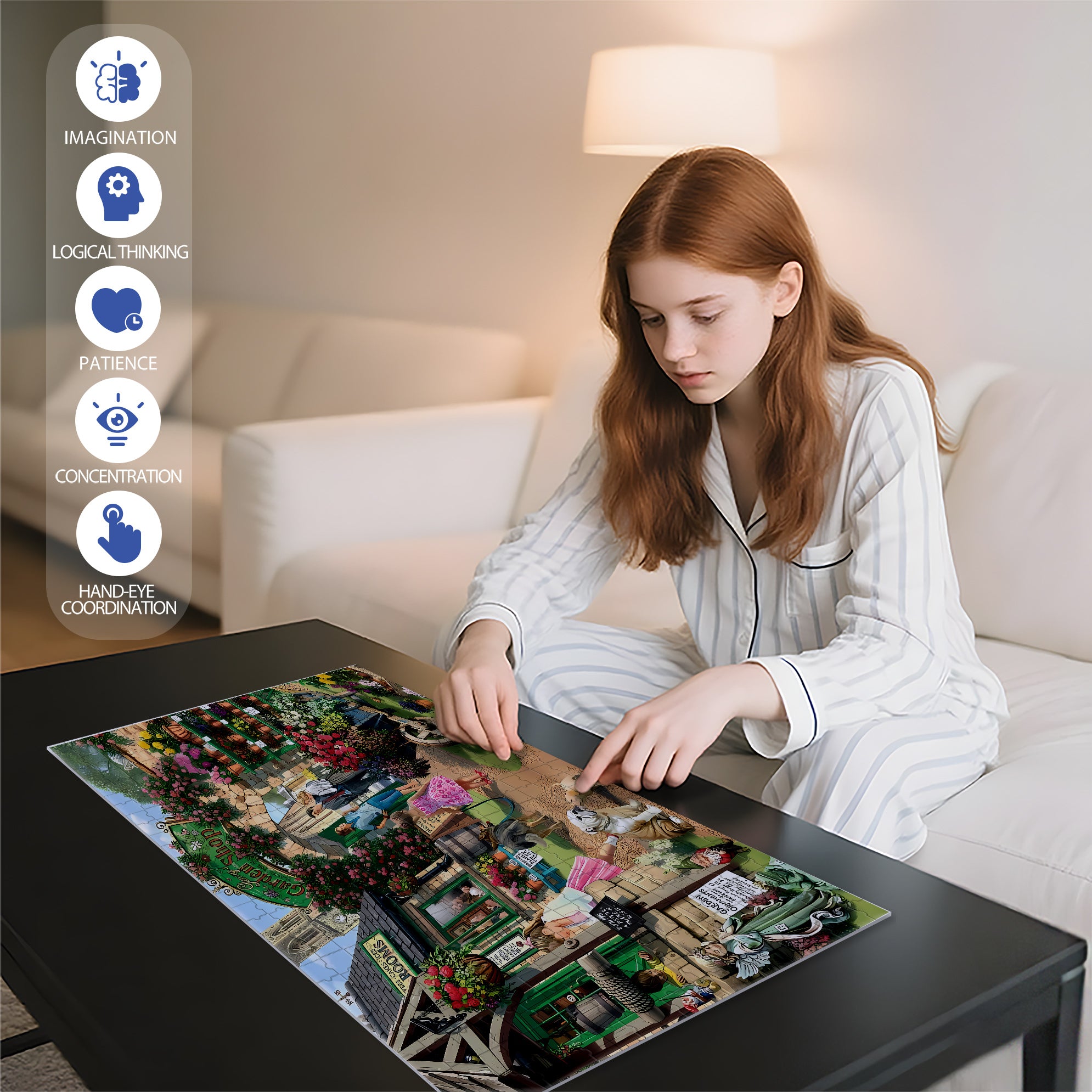 The Garden Shop 500pcs/1000pcs Jigsaw Puzzle, Scratch-Resistant, Interactive Family Game & Brain-Boosting DIY Decor, Perfect for Halloween, Christmas & New Year Gifts, Family Puzzle Game